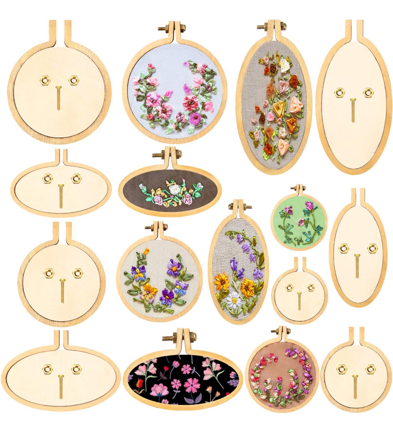 Mini Embroidery Hoop Set - Wooden Rings for DIY Pendant Crafts (16 Sets) - Buy Online on GoSupps.com