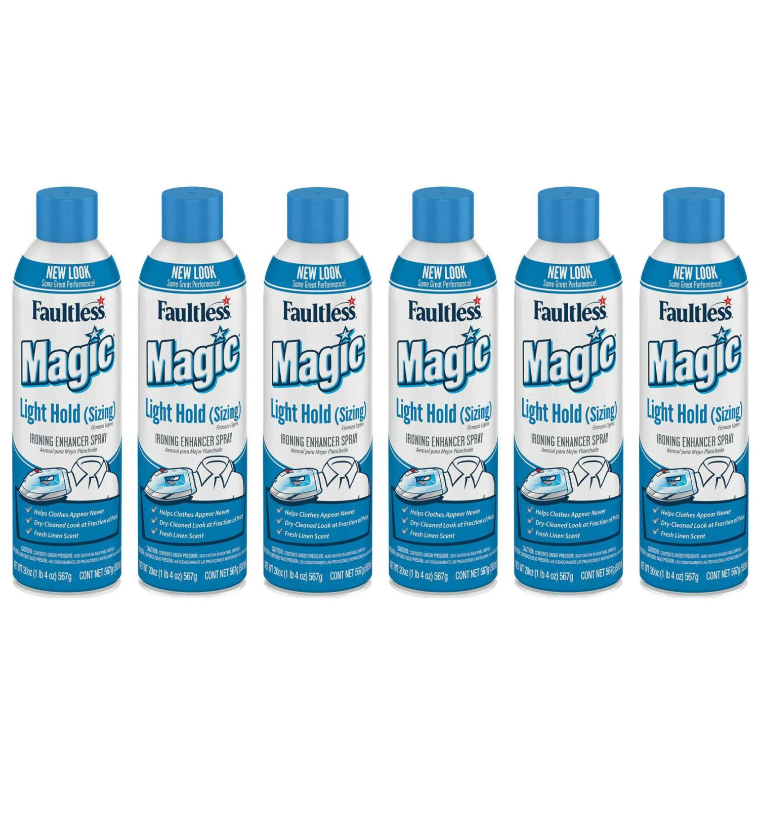 Magic Sizing Spray Light Body 20 oz Cans - Pack of 6 | Premium Fabric Starch for Crisp Clothes - Buy Online on GoSupps.com