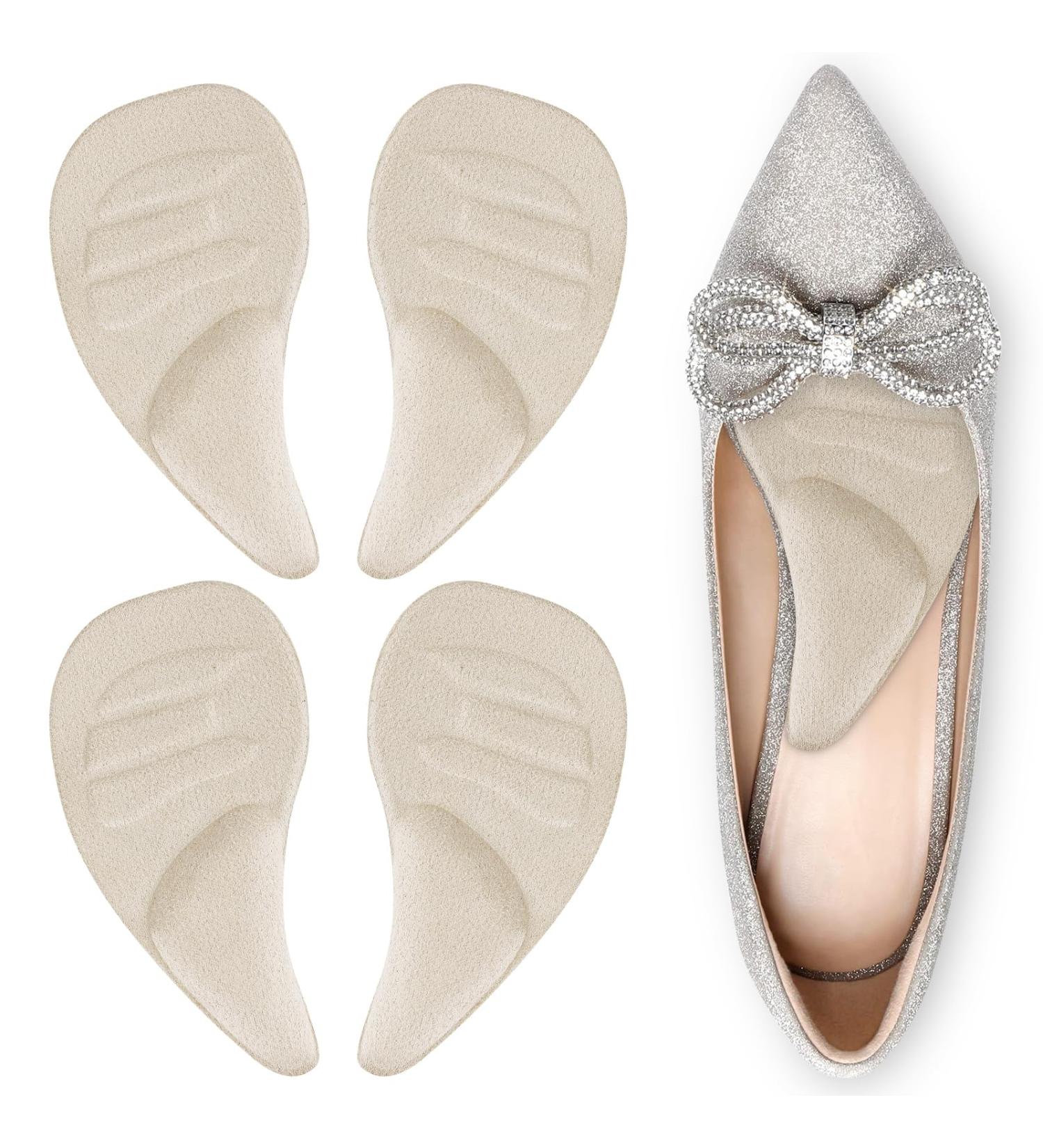 Arch Support Shoe Insoles for Flat Feet | Gel Inserts for Plantar Fasciitis & Metatarsalgia Relief - 2 Pairs (Beige - Buy Online on GoSupps.com