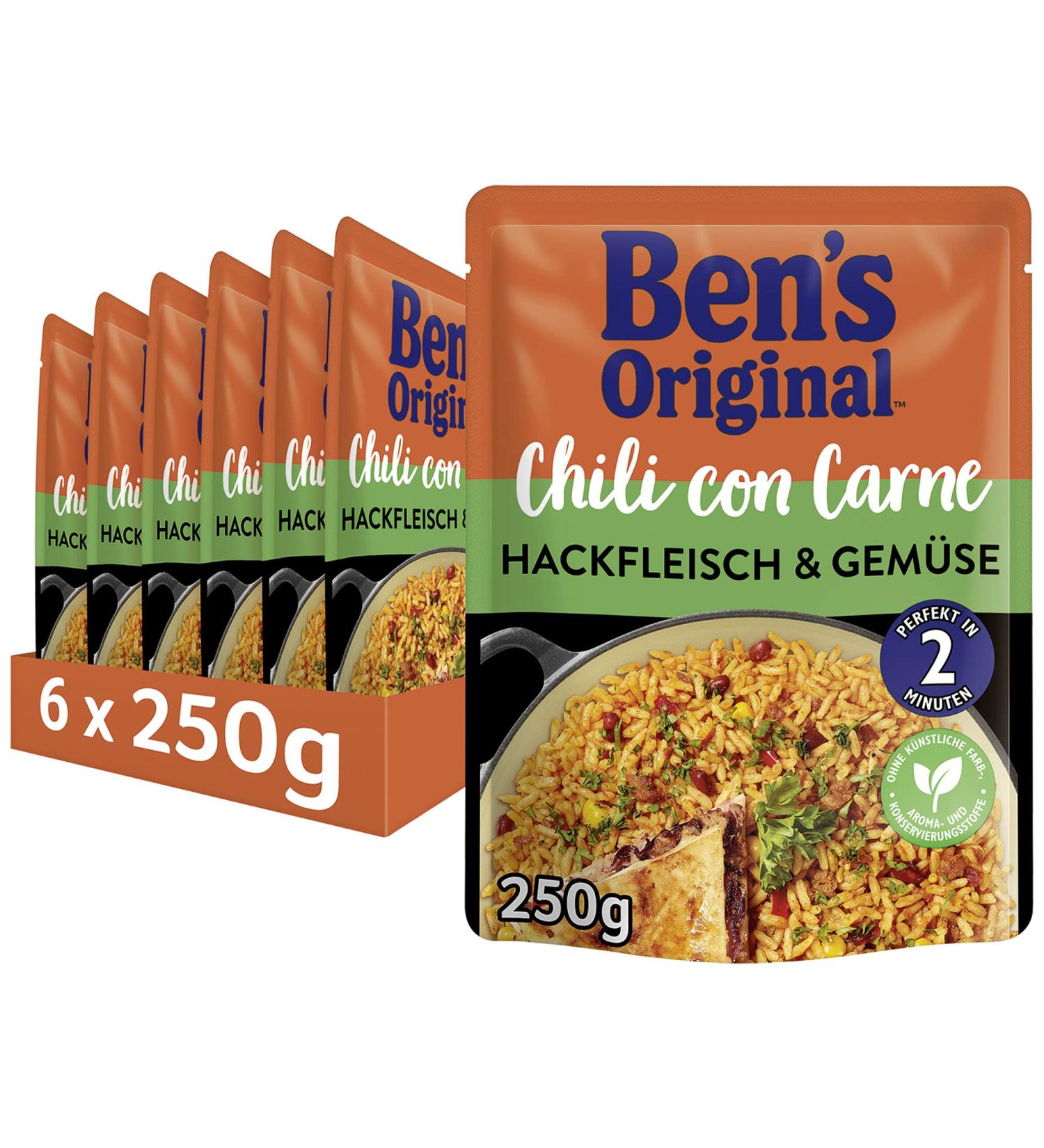 Buy Ben s Original Express Chili con Carne (6 x 250g) - Ready Meals with Meat & Vegetables - International Shipping Available - Buy Online on GoSupps.com