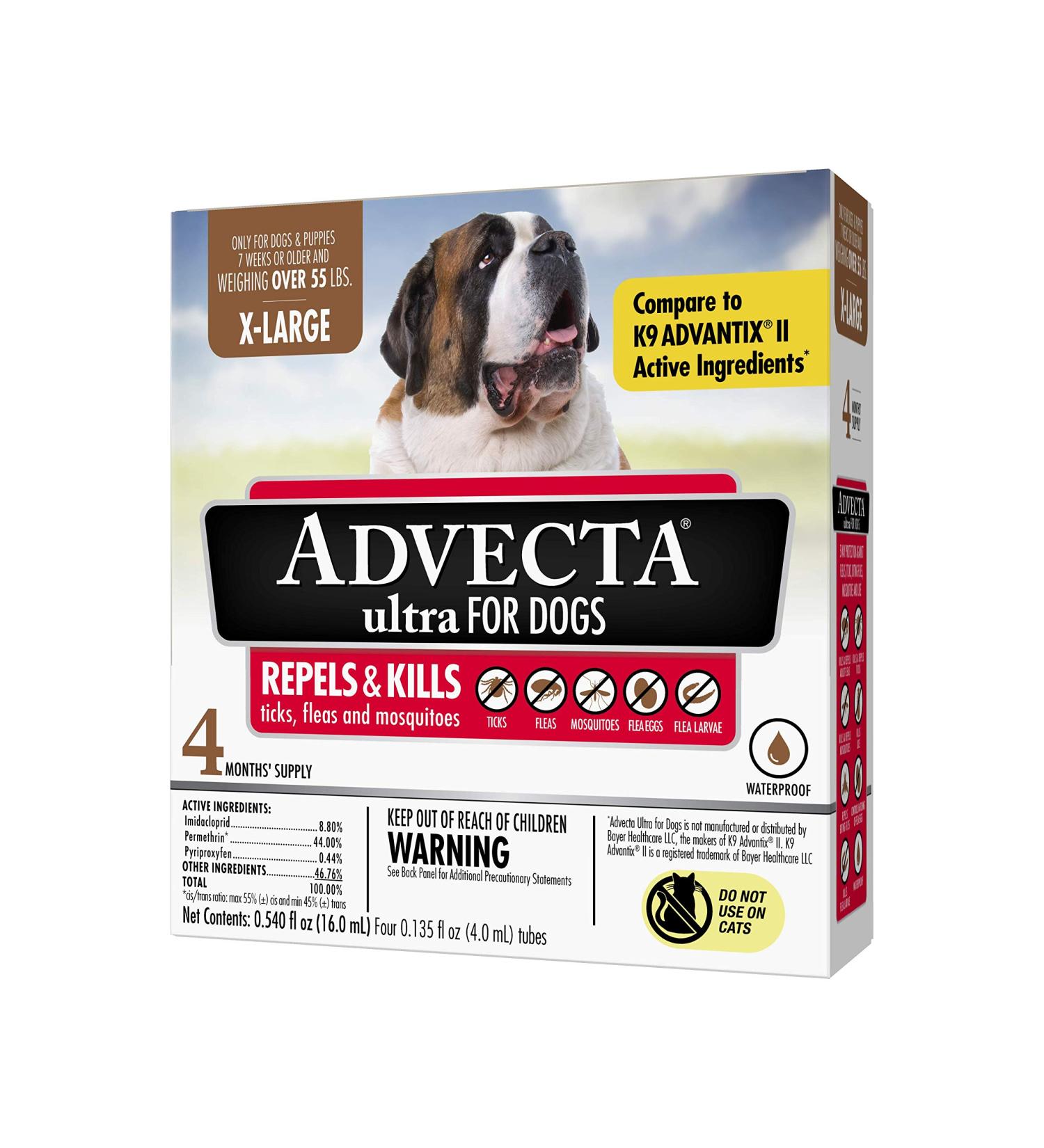 Advecta Ultra X-Large Dog Flea and Tick Prevention Treatment - Over 55 lbs - Buy Online on GoSupps.com