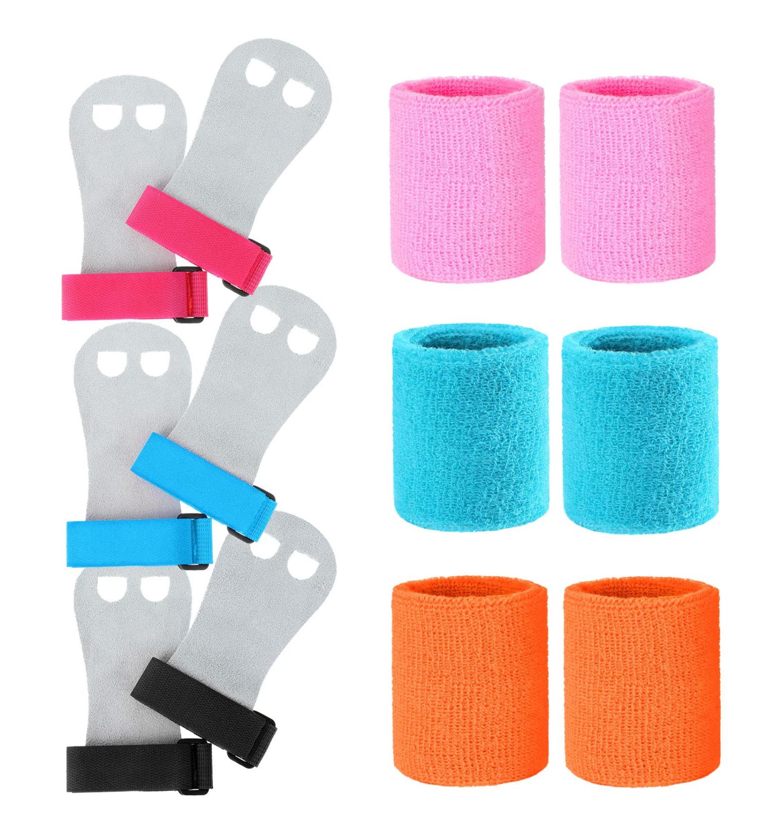 Vinsot 6 Pieces Sports Gymnastics Grips Wristbands Hand Grips Gymnastics Hand Grips Wrist Sweatbands for Youth Girls Kids Sports Football Basketball Running Athletic Sports  3 Colors - Buy Online on GoSupps.com