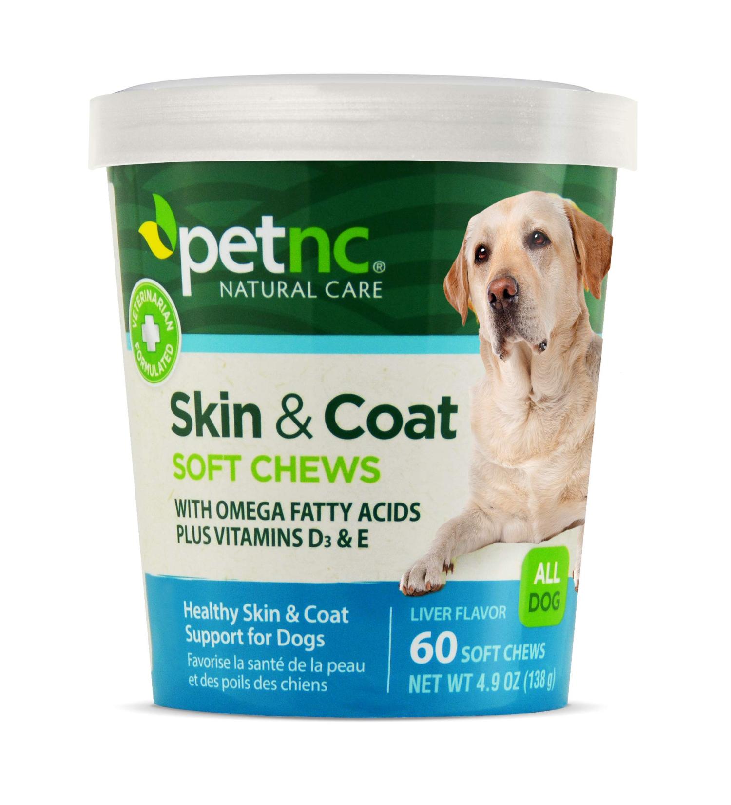 petnc NATURAL CARE Skin & Coat Soft Chews for Dogs â€“ Liver Flavor, 60 Count - Buy Online on GoSupps.com