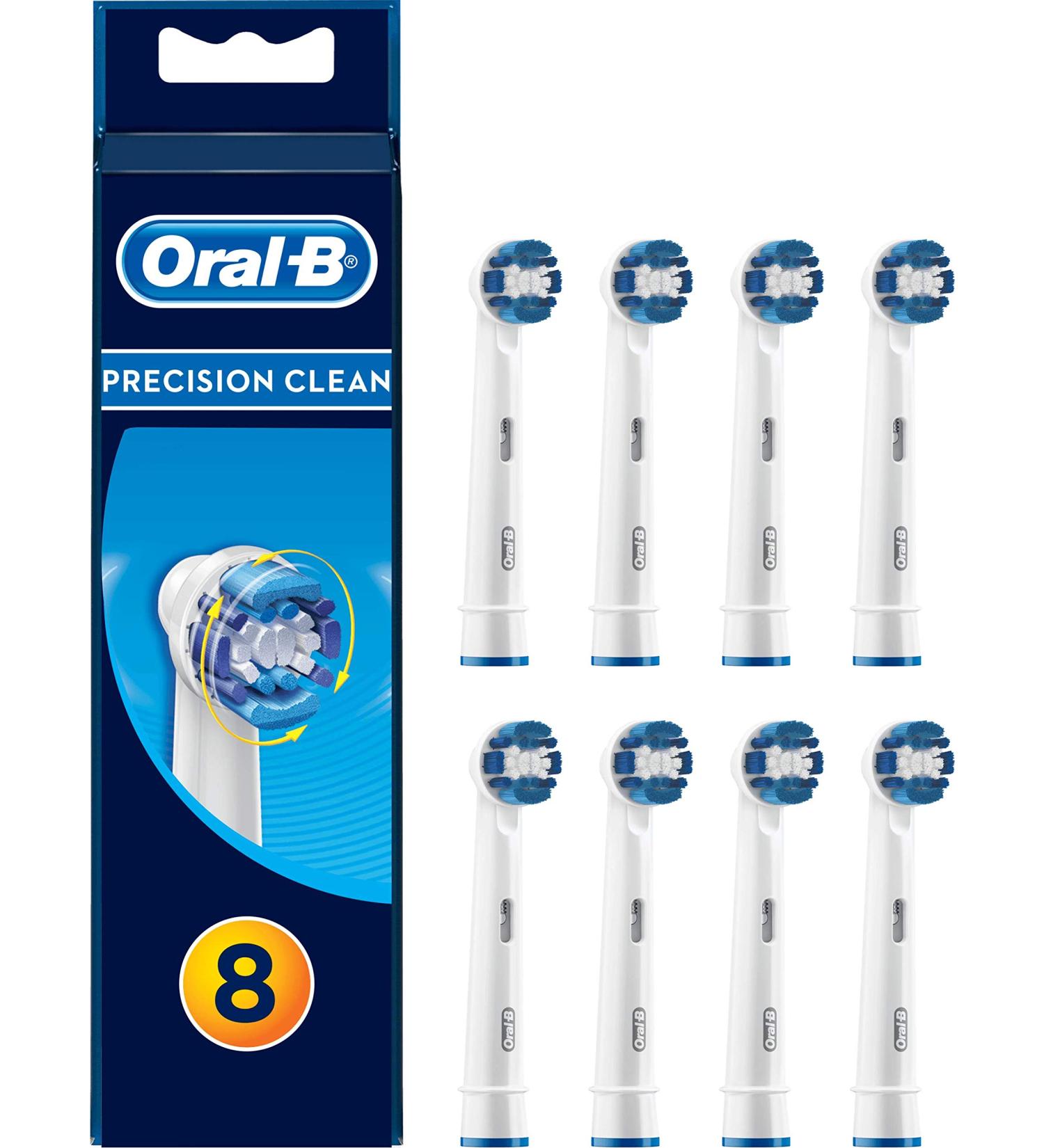 Oral-B Precision Clean Toothbrush Heads - Pack of 8 Replacement Refills - Buy Online on GoSupps.com