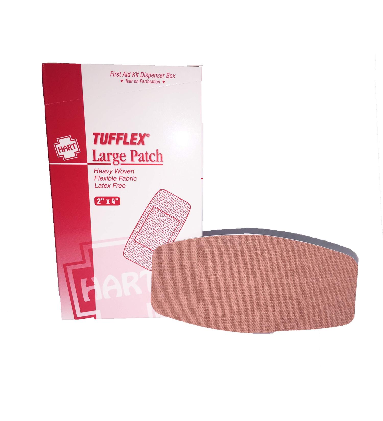 Tufflex Plastic Strip Bandage 2" x 4" Patch Brown 25 Per Box Heavy Woven Latex Free