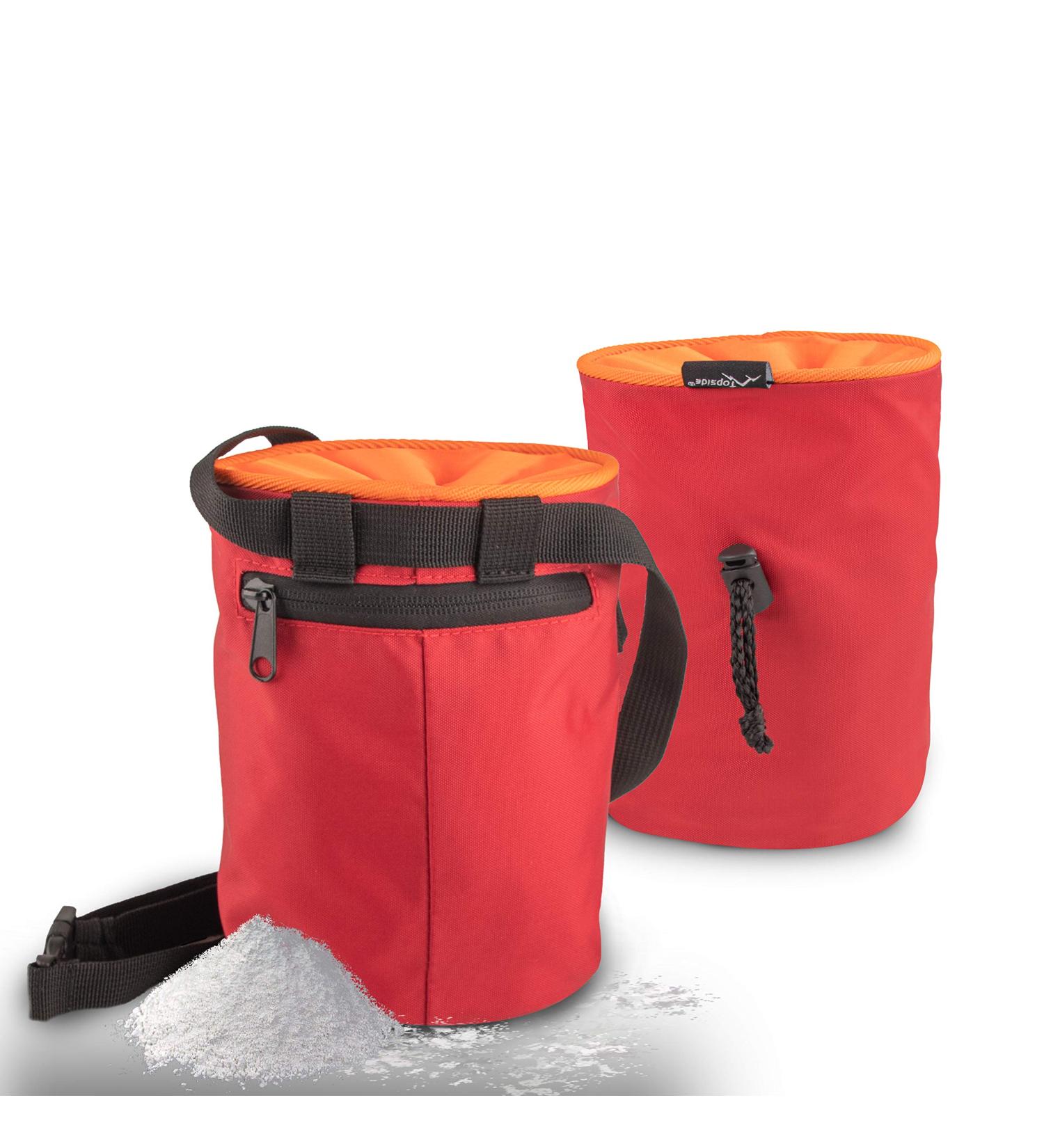 TOPSIDE Chalk Bag for Climbing & Bouldering - Red | Durable Lightweight Perfect for Outdoor Adventures - Buy Online on GoSupps.com