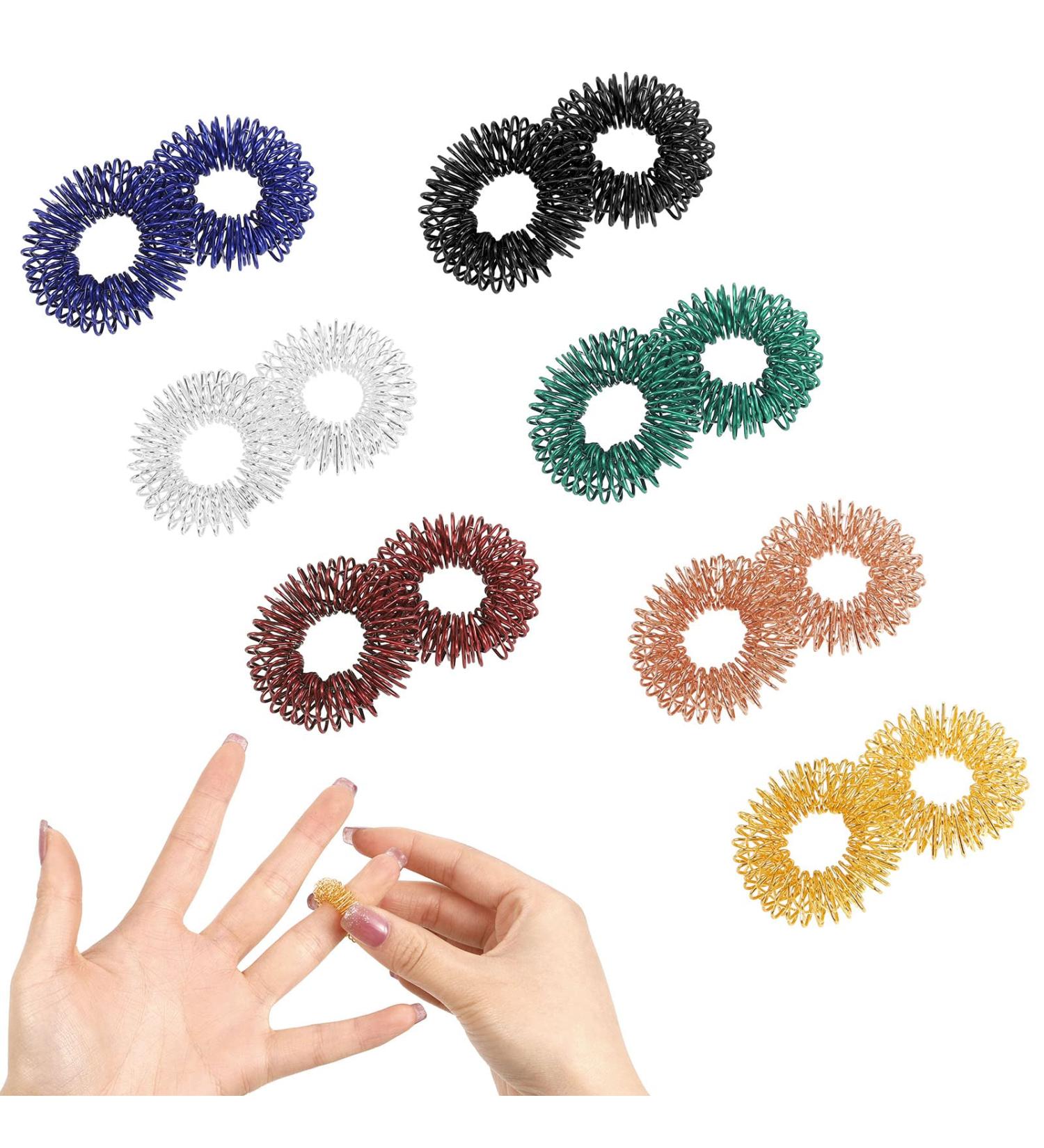 TonyG-P 14-Piece Acupressure Massage Rings Set | Finger Stress Relief & Wellness | 7 Colors Available - Buy Online on GoSupps.com