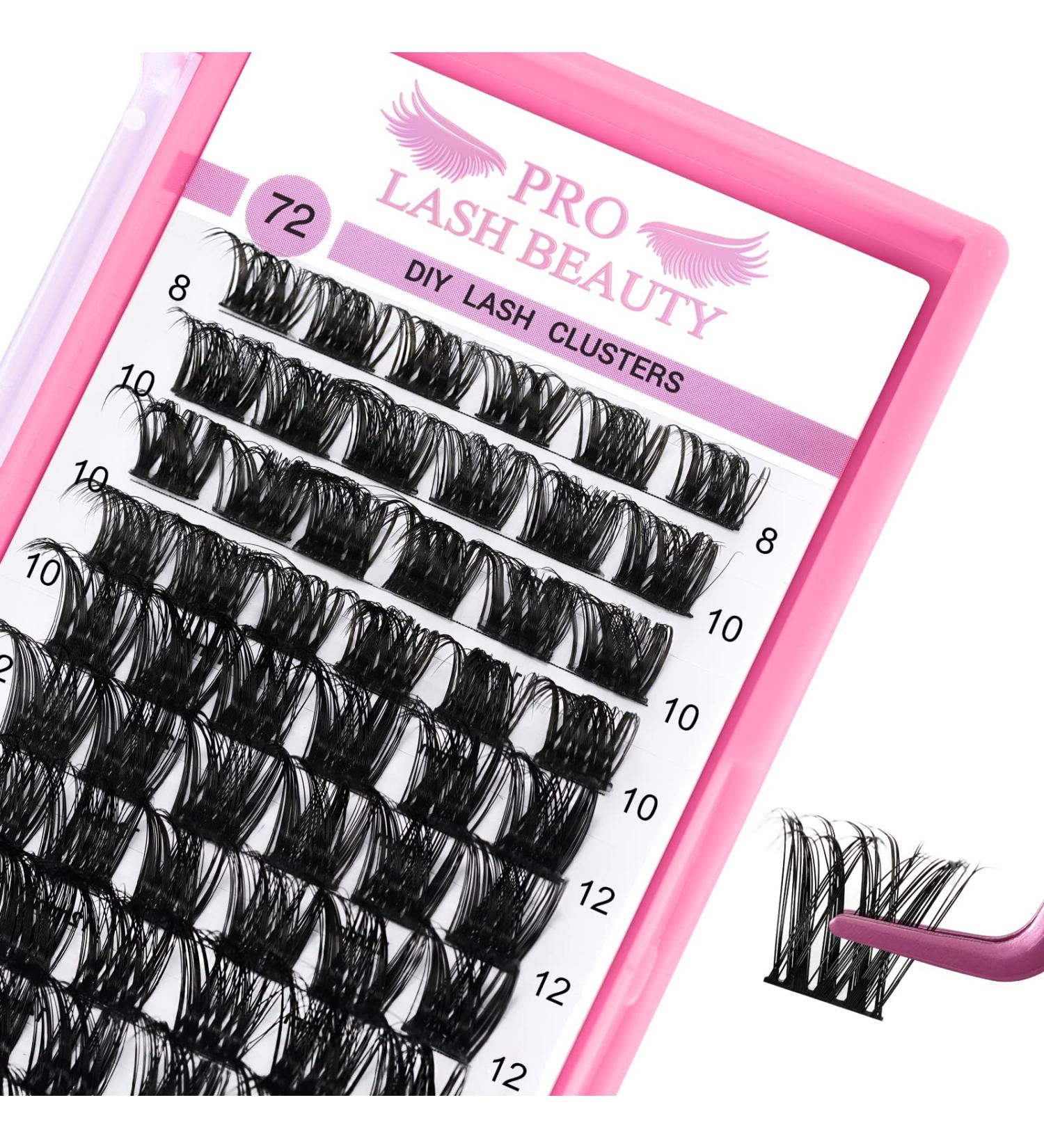 Cluster Lashes 72 Pcs Eyelash Clusters DIY Tender Style | Fluffy & Reusable Individual Eyelash Extensions | Soft & Comfortable Self-Application | C Curl 8-16 Mix - Buy Online on GoSupps.com