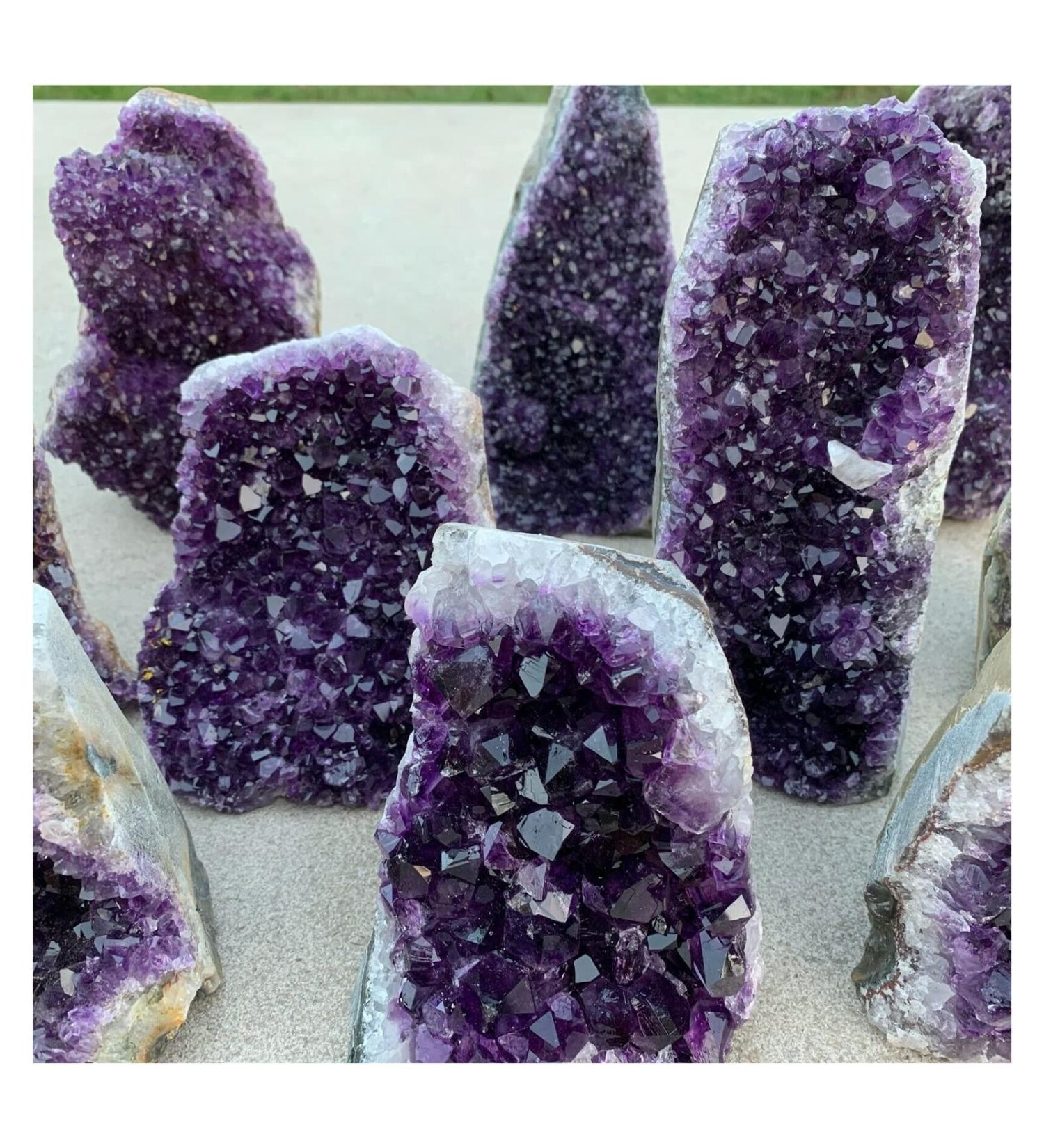 Natural Crystal Rough Natural Crystal Rough Tog Quality Hote Uruguary Dark Purple Amethyst Cluster Natural Amethyst Geode Crystal Decoration Antiques Exorcise Evil Spirits Money Drawing Semi-Precious 260-300g - Buy Online on GoSupps.com