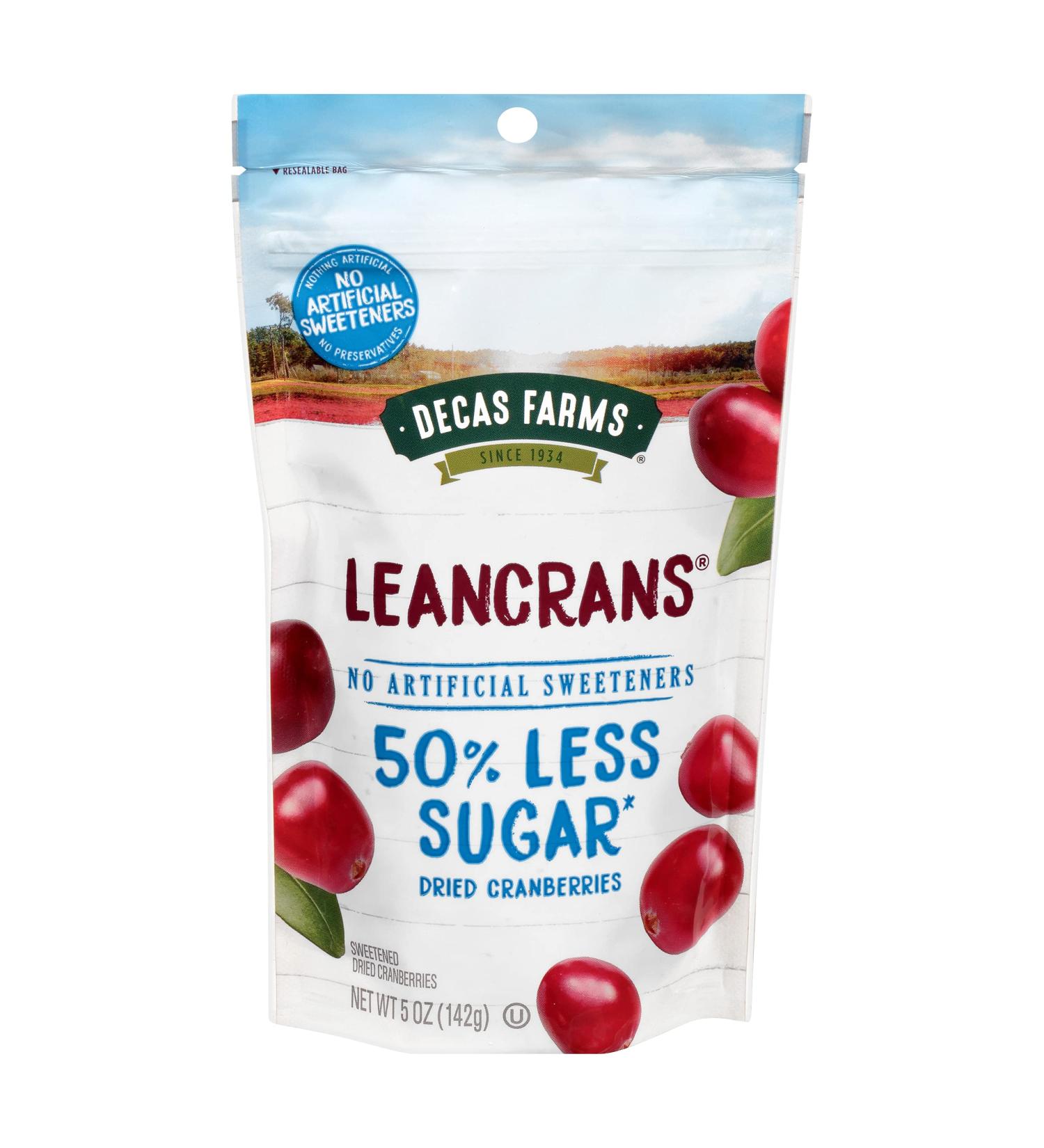 Decas Farms LeanCrans Reduced Sugar Dried Cranberries - 5oz - Buy Online on GoSupps.com