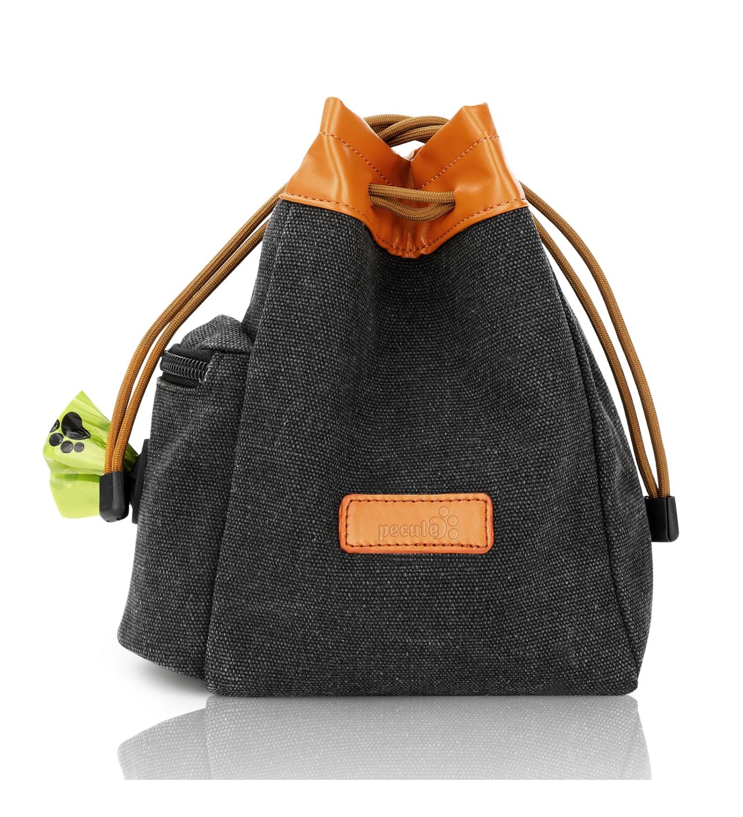 Buy Pecute Dog Training Treats & Portable Feed Bag Lightweight & Functional Pocket for Walking & Training - Stylish Black & Orange - Buy Online on GoSupps.com