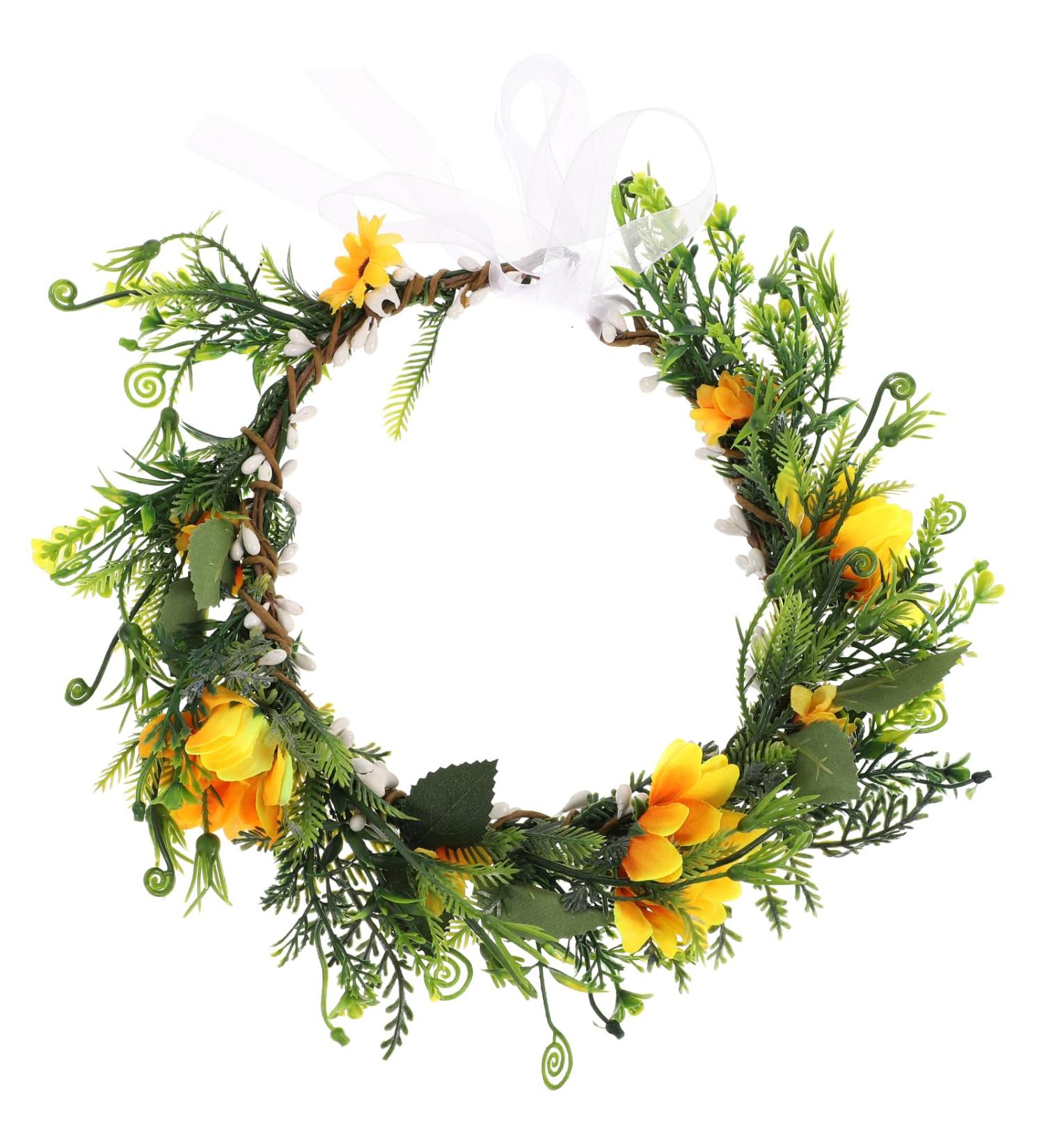 Lurrose Sunflower Wreath Sunflower Crown Floral Flower Crown Hair Accessories for Women Girls - Buy Online on GoSupps.com