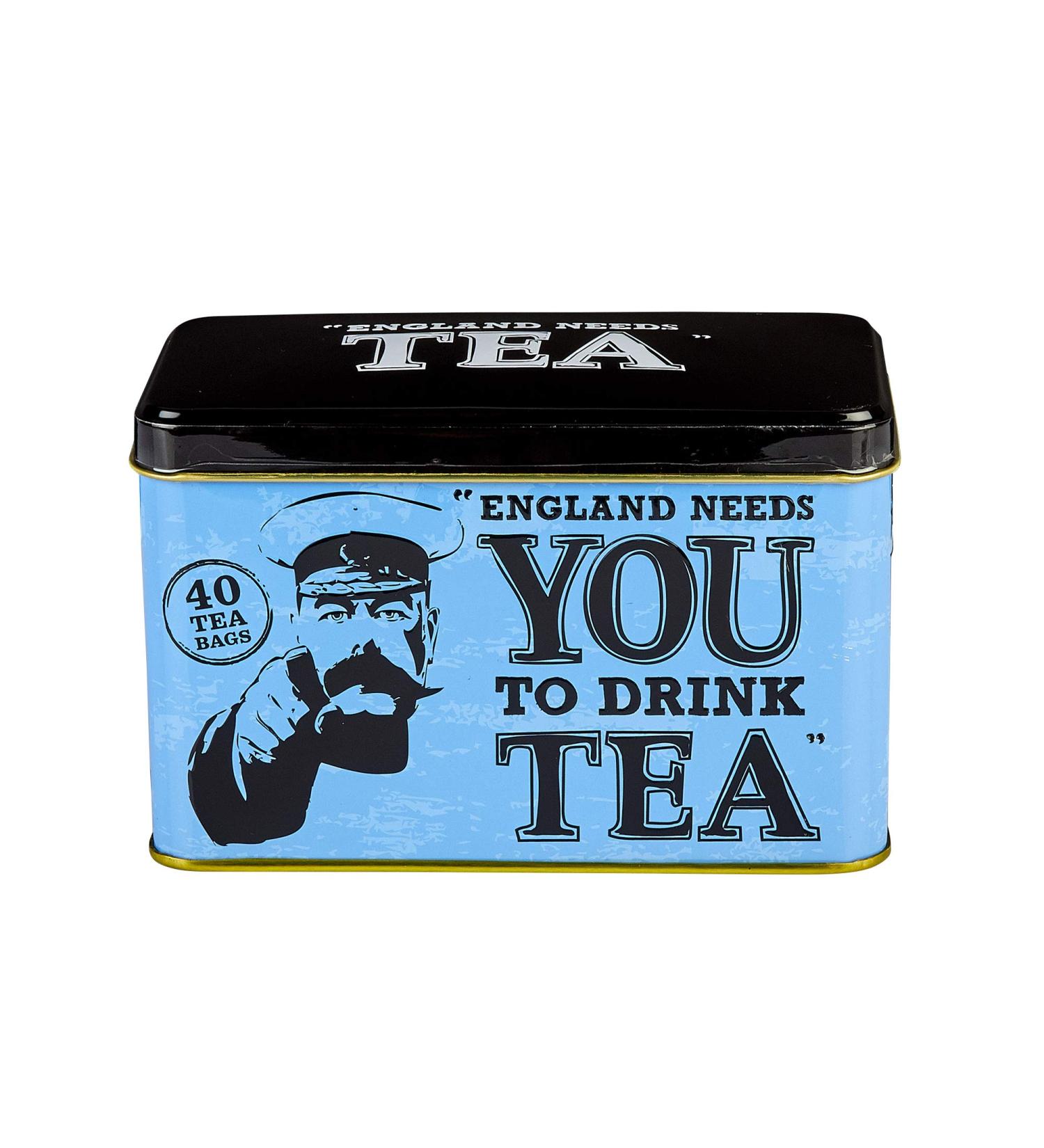 New English Teas England Needs You Tea Tin - 40 English Afternoon Teabags - 40 Count - Buy Online on GoSupps.com