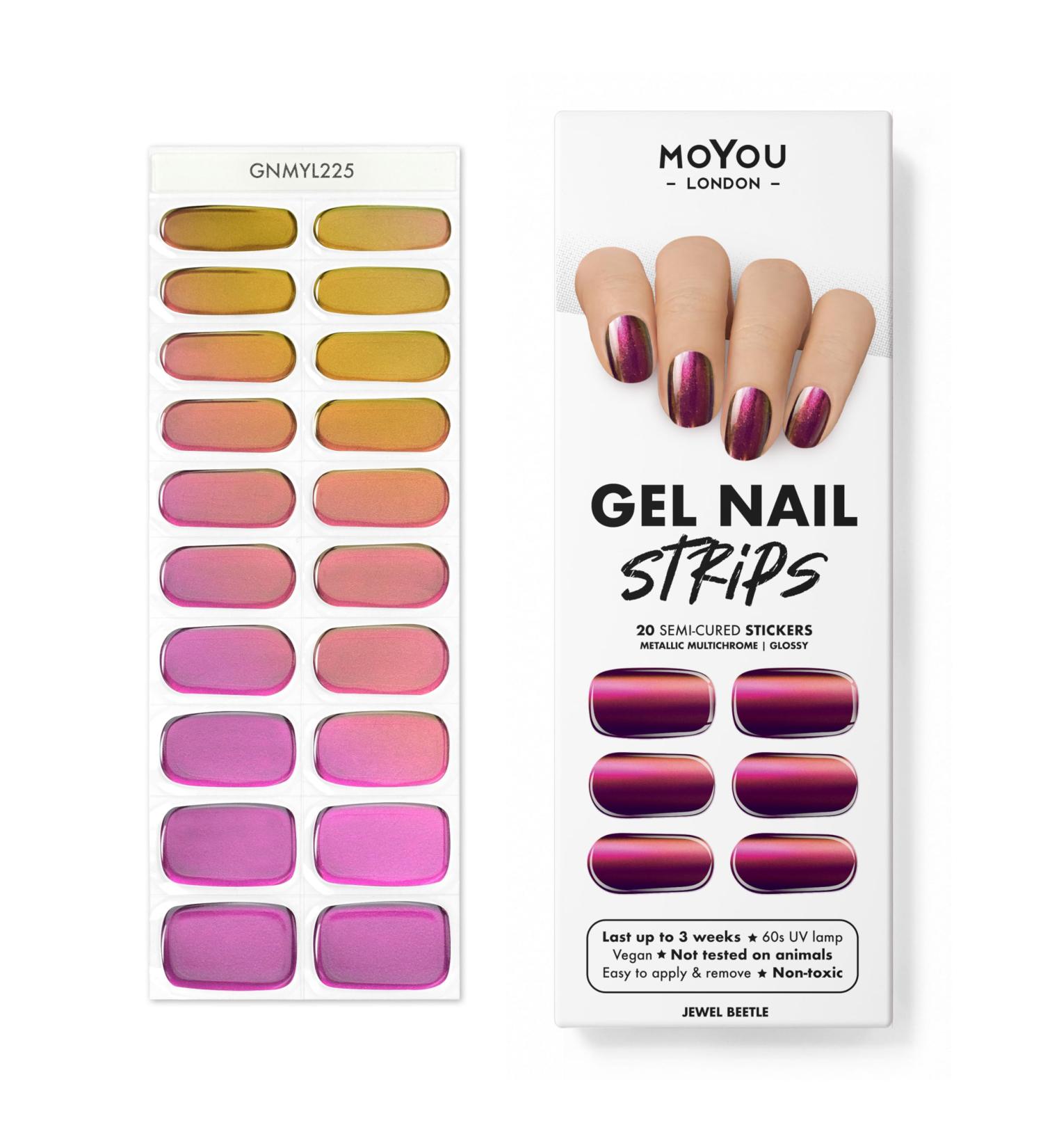 MOYOU LONDON Semi-Cured UV Gel Strips - Jewel Beetle | 20 Pieces for Salon Quality Manicure | International Shipping Available - Buy Online on GoSupps.com