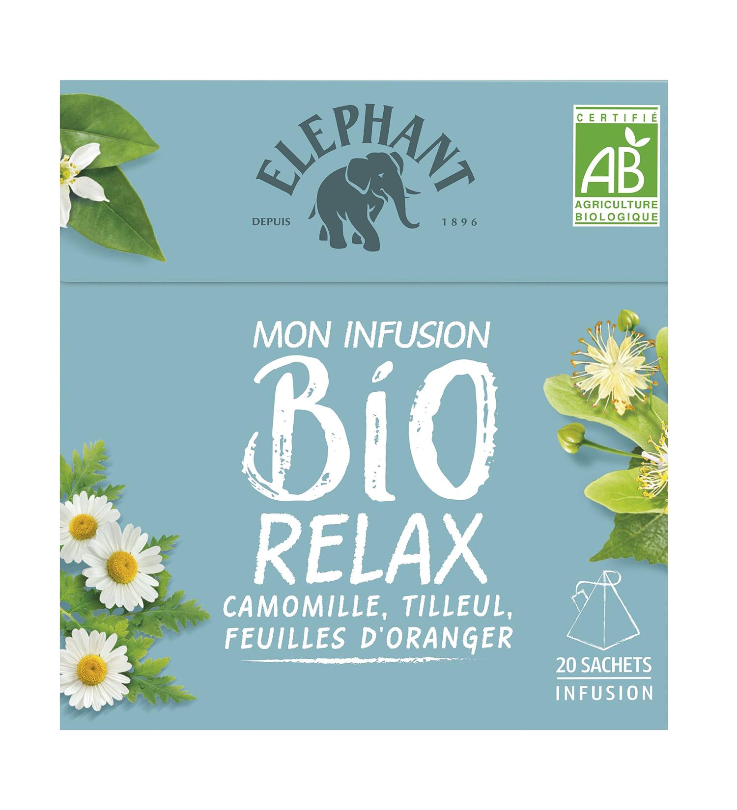 Elephant Bio Infusion Relax Camomille Tilleul 20 Sachets 26g - Buy Online on GoSupps.com