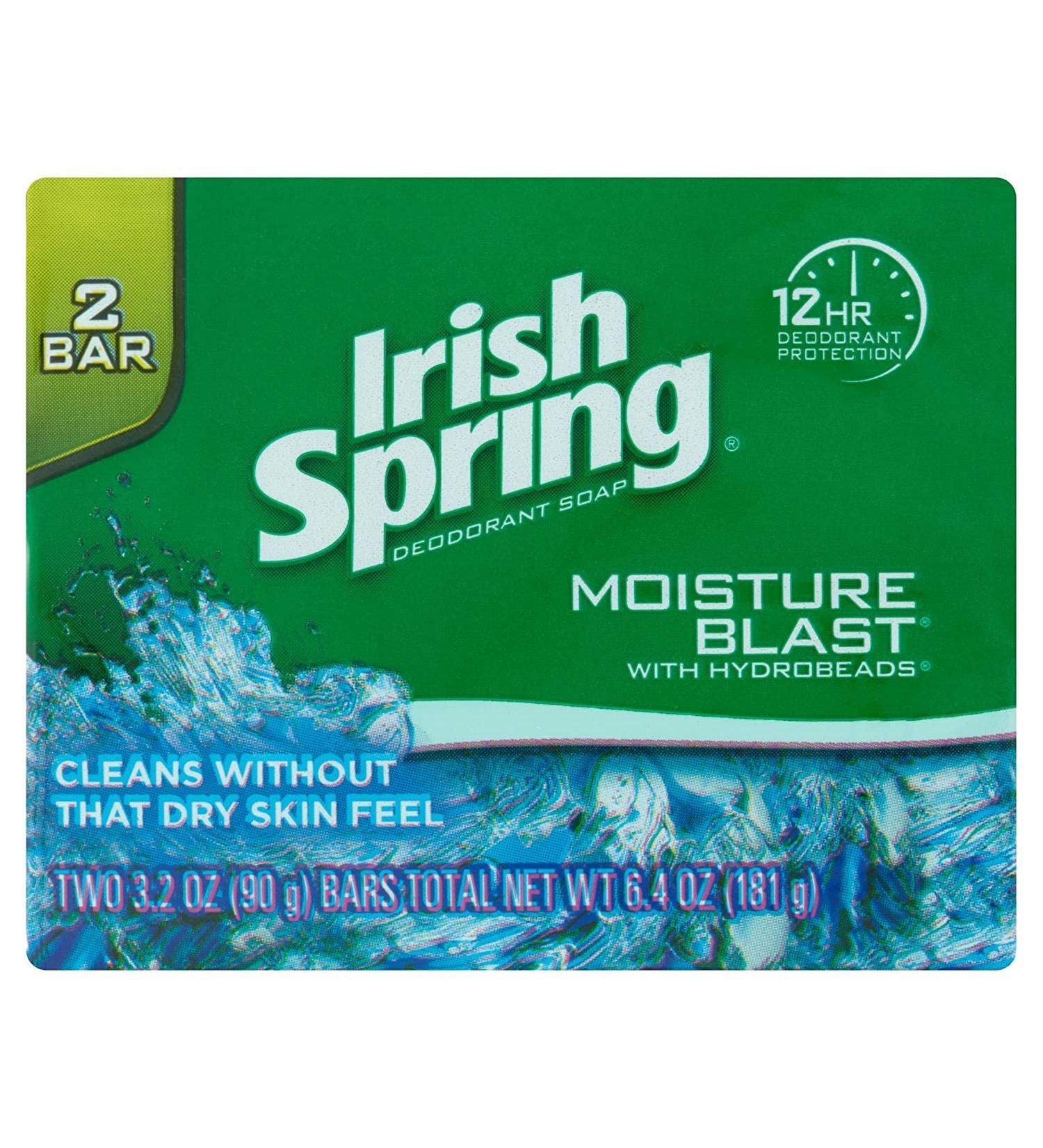 Irish Spring Deodorant Soap 3.2oz Moisture Bars Pack of 8 - Honey Scent - Buy Online on GoSupps.com
