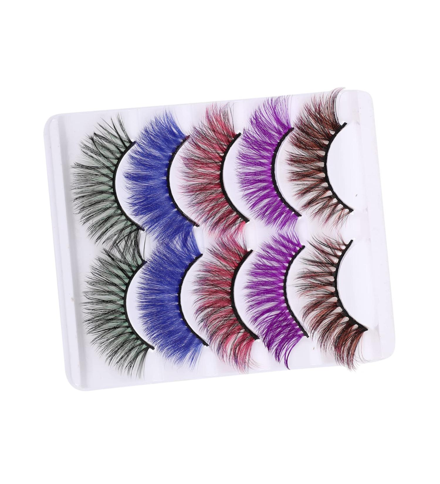 5 Pairs Colored False Eyelashes Fake Realistic Eyelashes Colored Fake Eyelashes False Eyelashes Halloween Colorful Fake Eyelashes Diy Fake Lashes 3d Natural Clothing Imitation - Buy Online on GoSupps.com