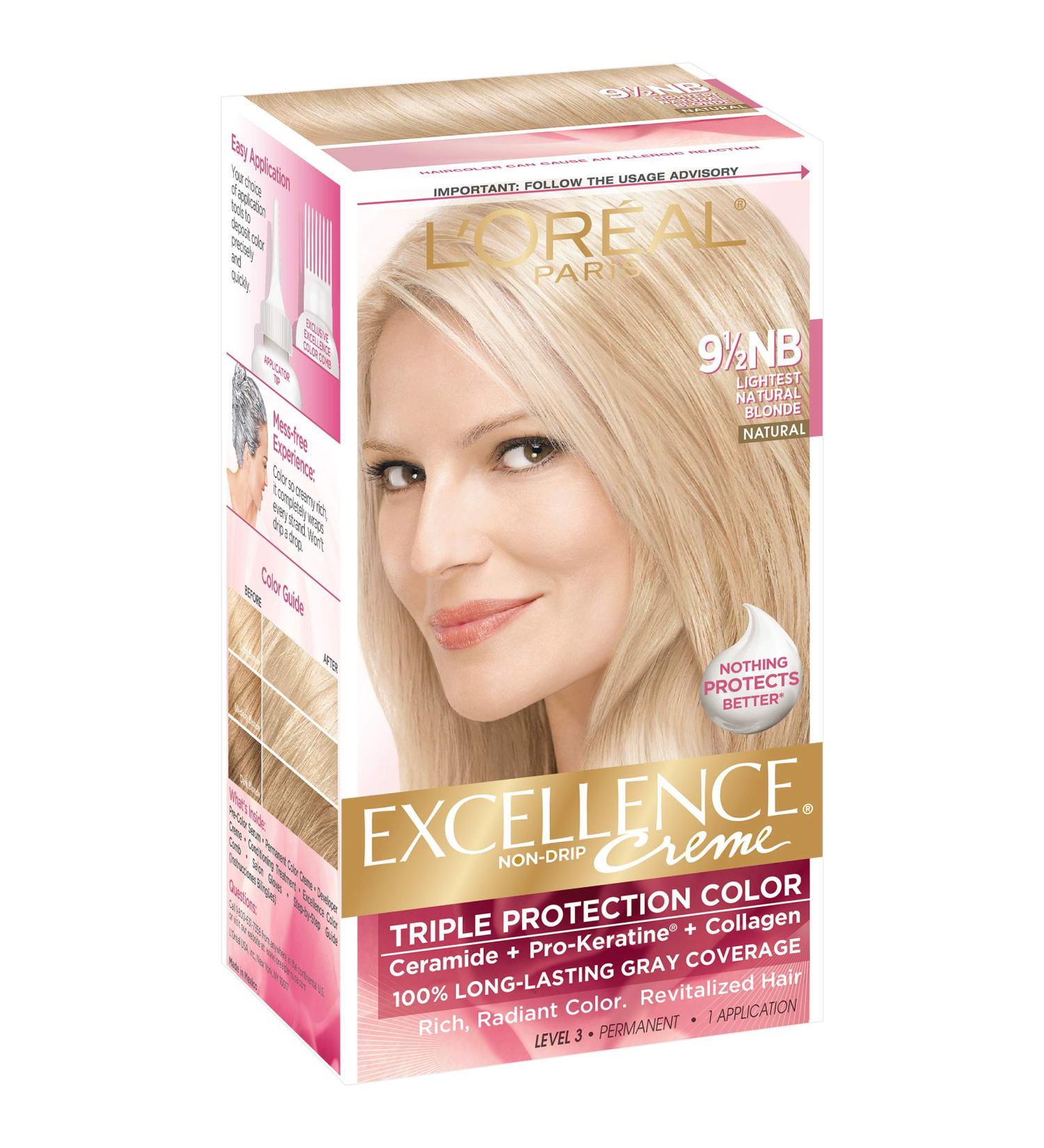 Exc H/C Nat Bld #9.5nb R Size 1ct L'Oreal Excellence Creme Hair Color Lightest Natural Blonde #9.5nb