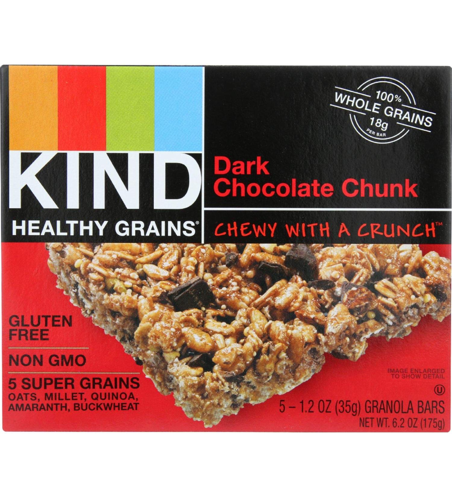 Kind Healthy Grains Bars Dark Chocolate Chunk 1.2 Ounce 5 Count