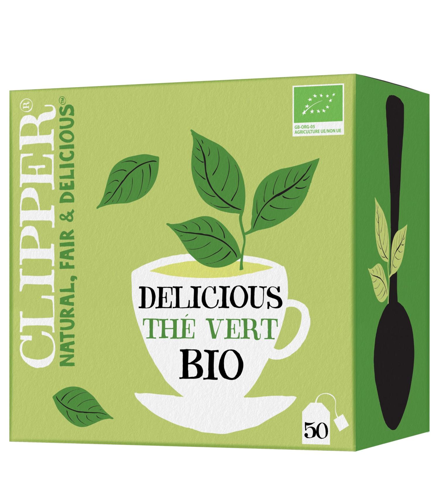 CLIPPER - Organic Green Tea - Delicious - Fair Trade - Large Size - 50 Organic Tea Bags - 1 pack - Buy Online on GoSupps.com