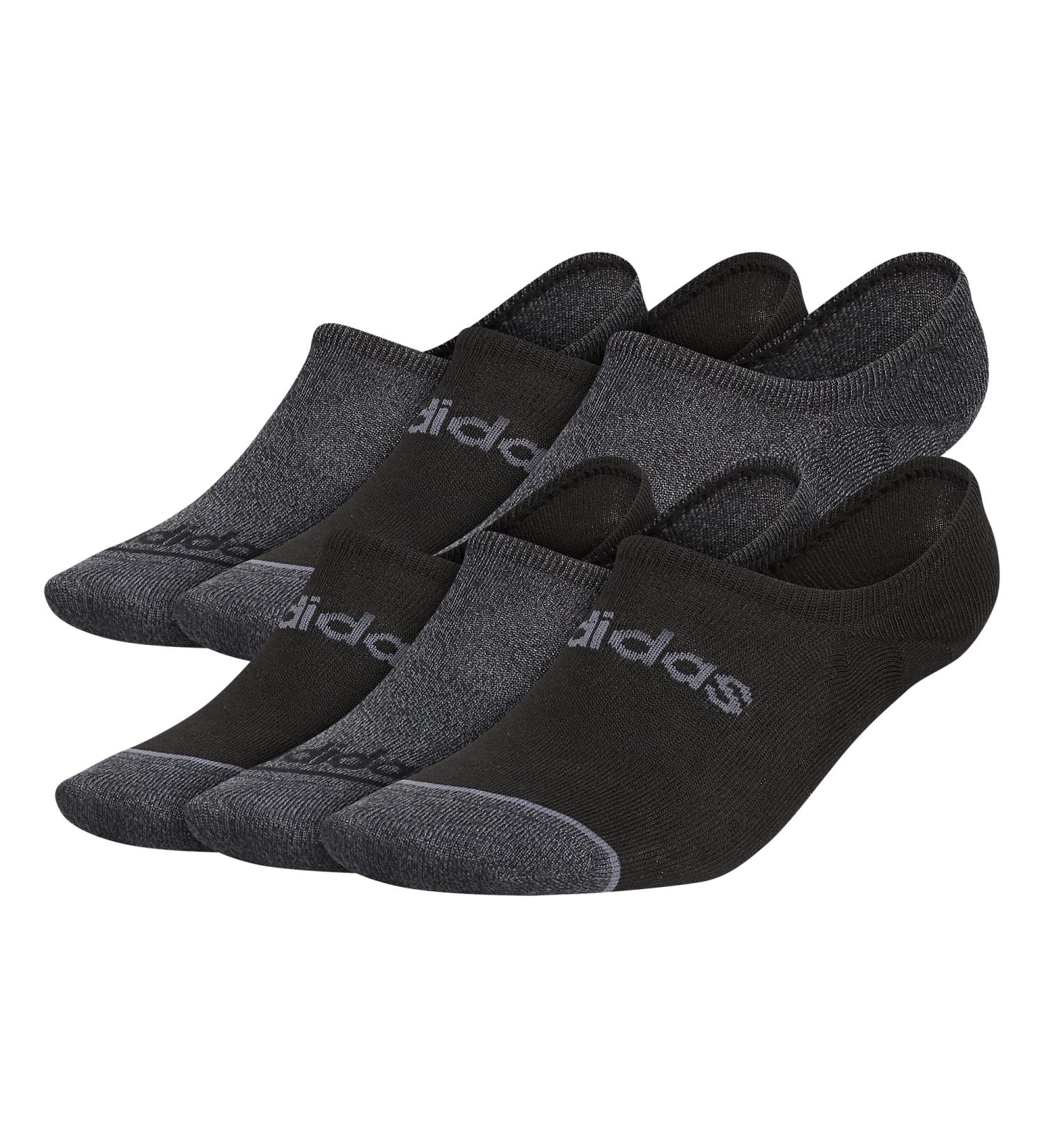 adidas Men's Superlite Linear 3 6-Pack Super No Show Large Black/Onix Grey - Buy Online on GoSupps.com