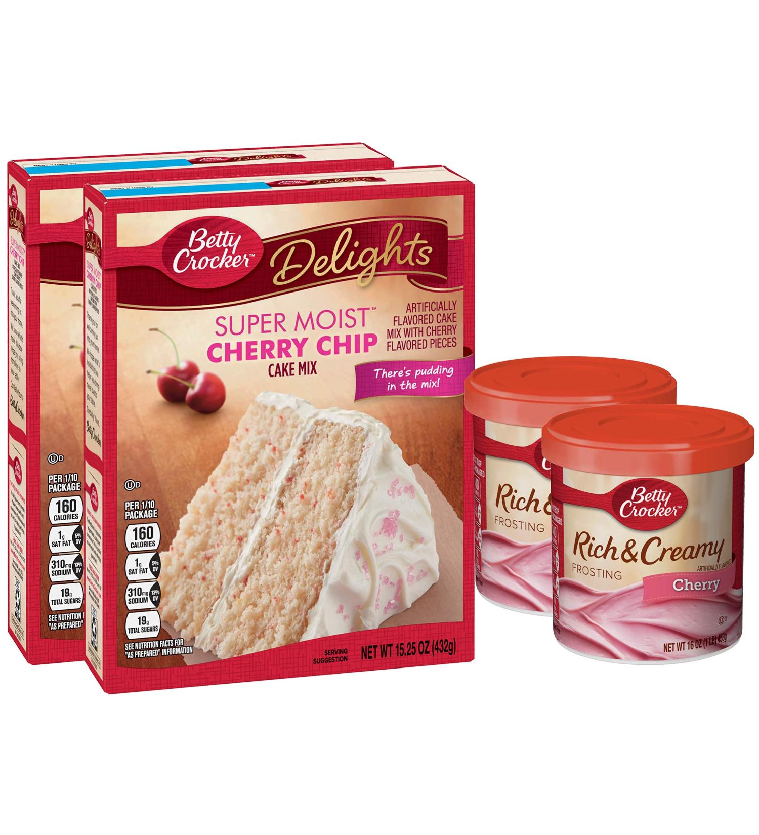 Betty Crocker Cherry Chip Cake Mix and Frosting Bundle - Cherry 4 Piece Set - Buy Online on GoSupps.com