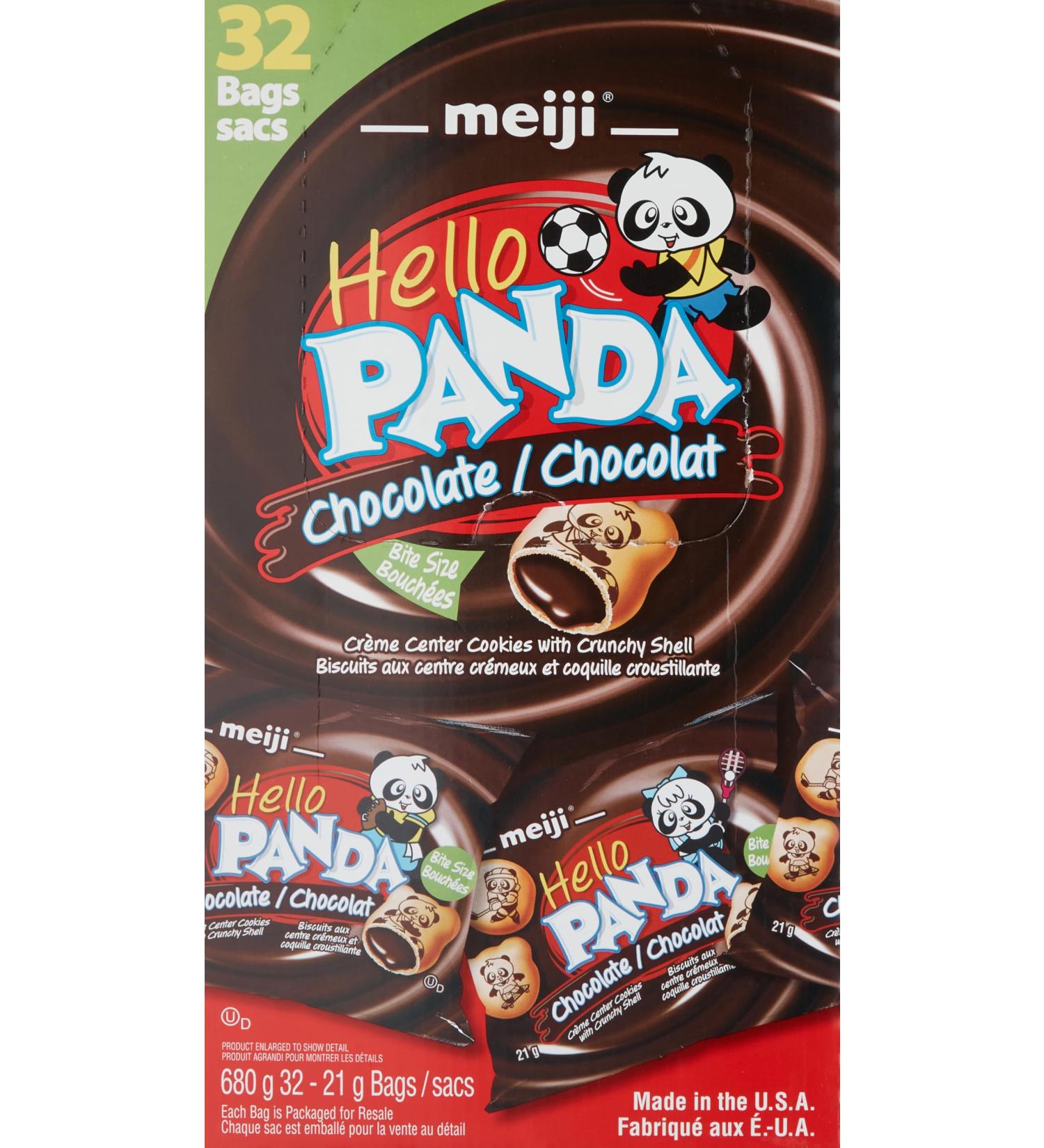 Meiji Hello Panda Chocolate Cr me Center Cookies with Crunchy Shell Box of 32 - Buy Online on GoSupps.com