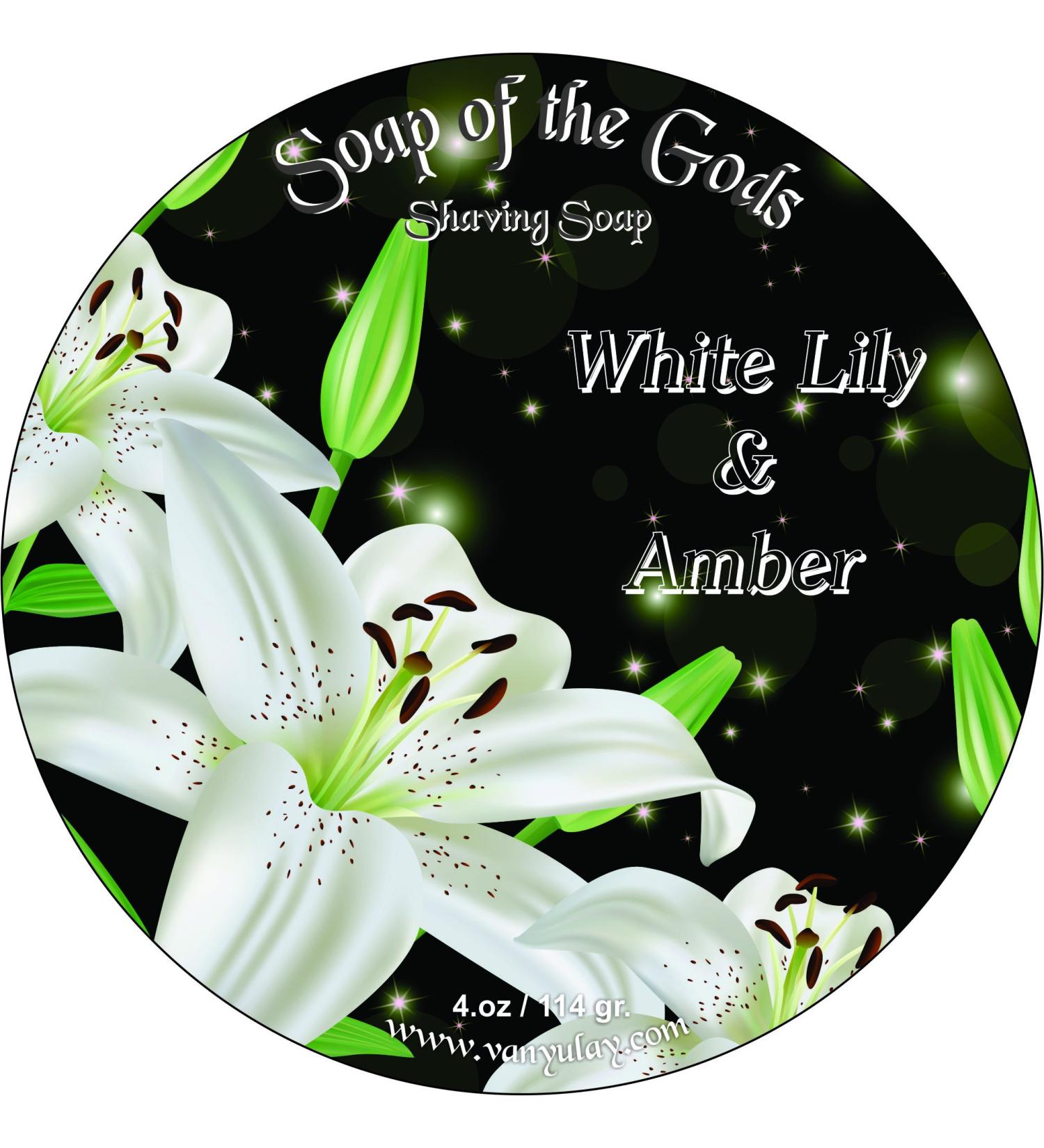 Shaving Soap of The Gods White Lily & Amber 4. oz