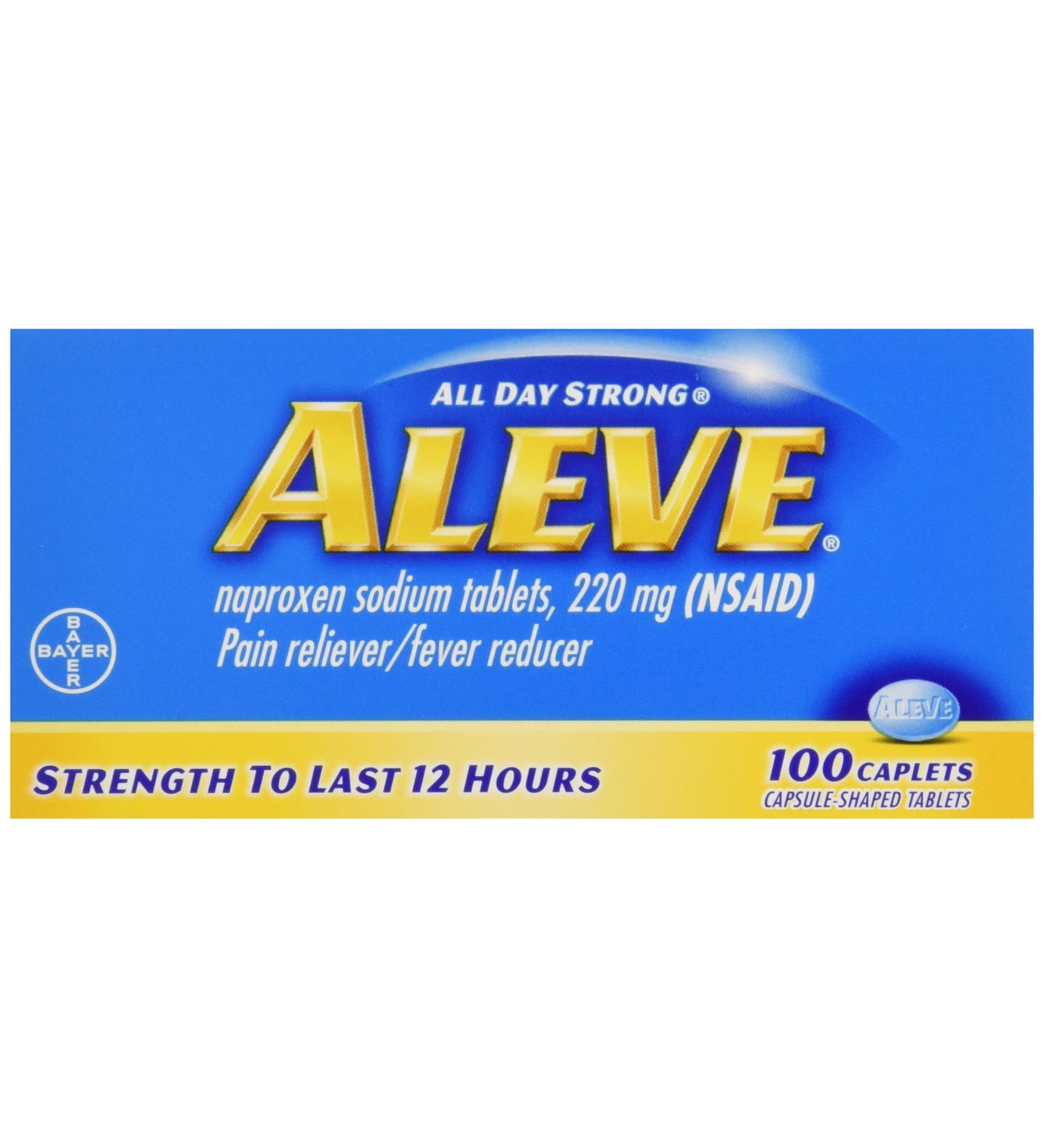 Aleve All Day Strong Pain Reliever & Fever Reducer Caplet 100 ct - Fast Relief (005134) - Buy Online on GoSupps.com