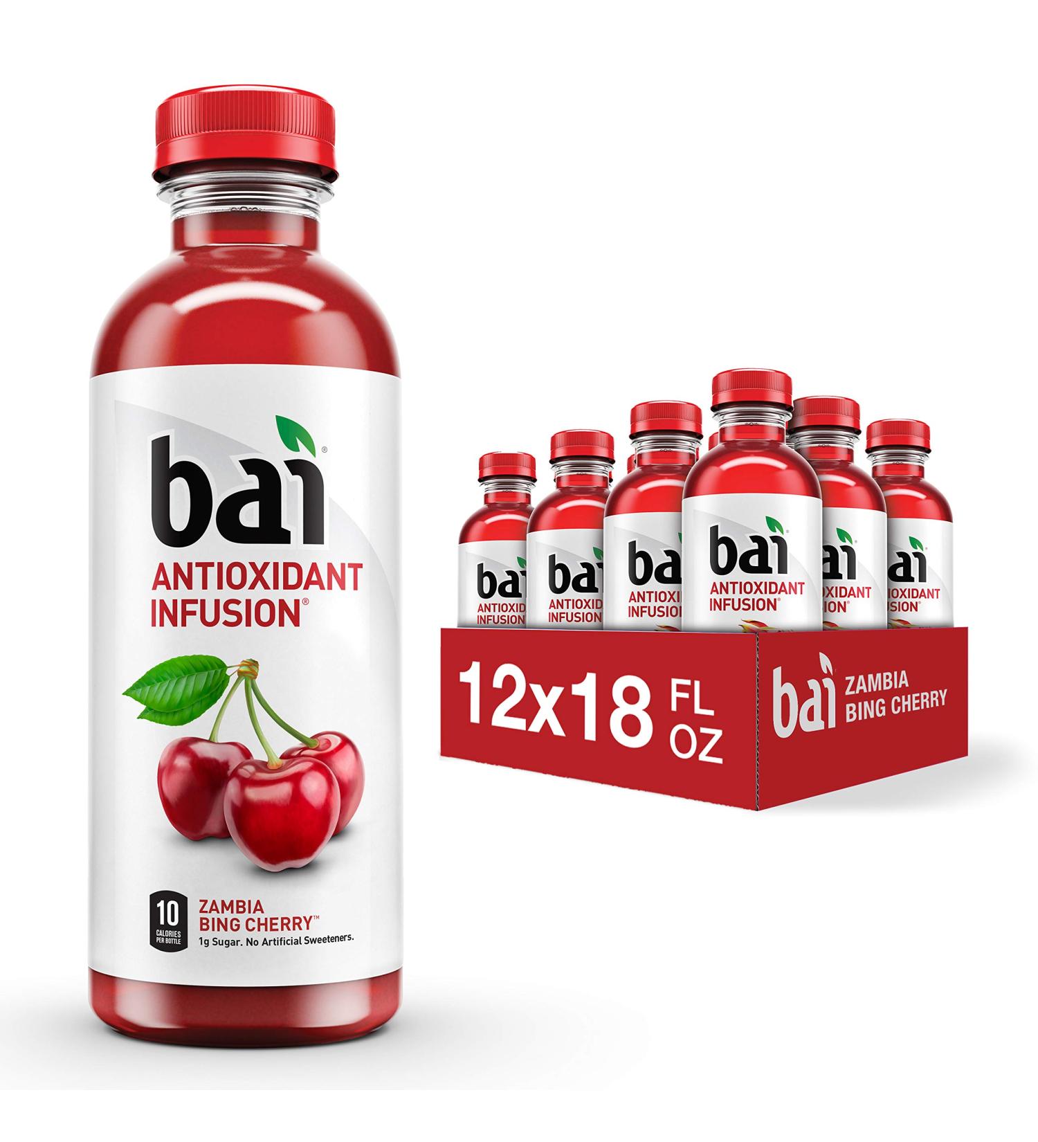 Bai Flavored Water Zambia Bing Cherry 18 Fl Oz (Pack of 12) - Antioxidant Infused Drinks - Buy Online on GoSupps.com