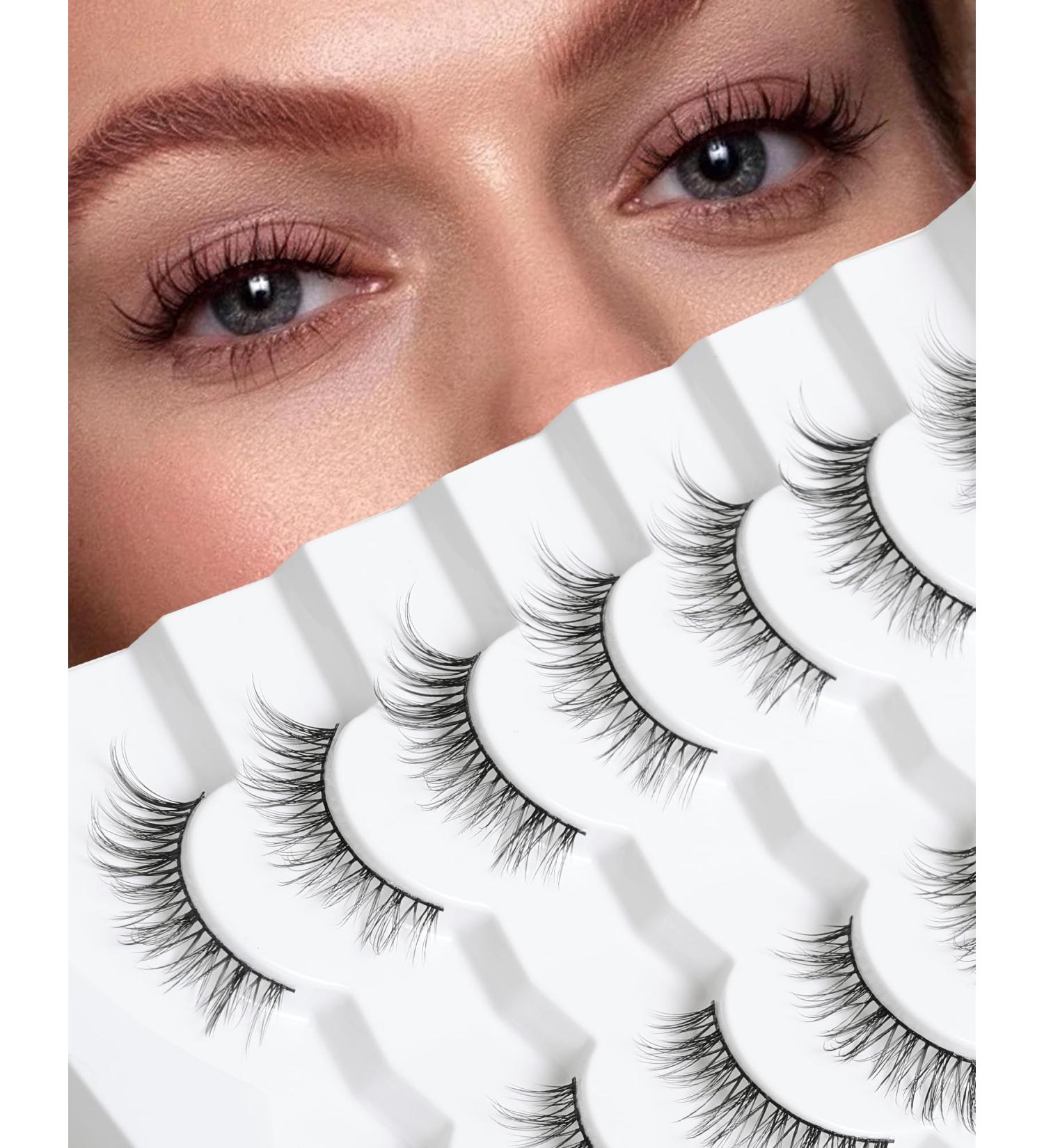 3D Mink Natural Fluffy False Lashes - 12mm C Curl Lightweight Look (7 Pairs) - Buy Online on GoSupps.com
