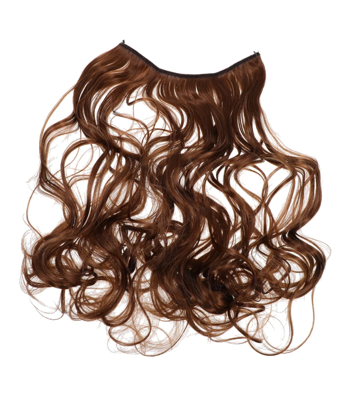 FRCOLOR Wavy Hair Extensions Straight Wig Hair Extensions Curly Hair Extensions Curly Hair Wig Crown Bows for Ponytail Curly Wigs Extend High Temperature Wire European and American 66x26x0.8cm Light Brown - Buy Online on GoSupps.com
