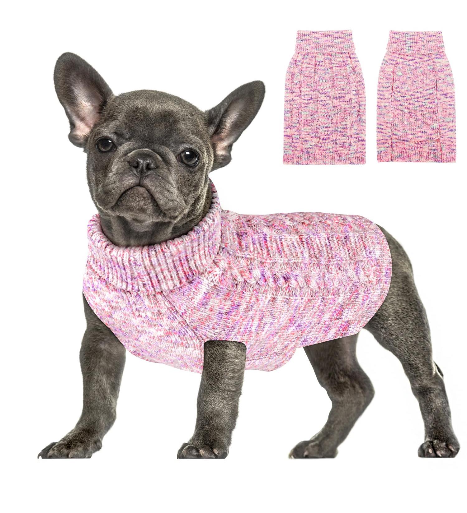 Slowton Dog Sweater for Small & Medium Dogs - Stylish Turtleneck Knit Winter Sweater | Perfect for Dachshunds & Chihuahuas | XL Pink Dog Clothes - Buy Online on GoSupps.com