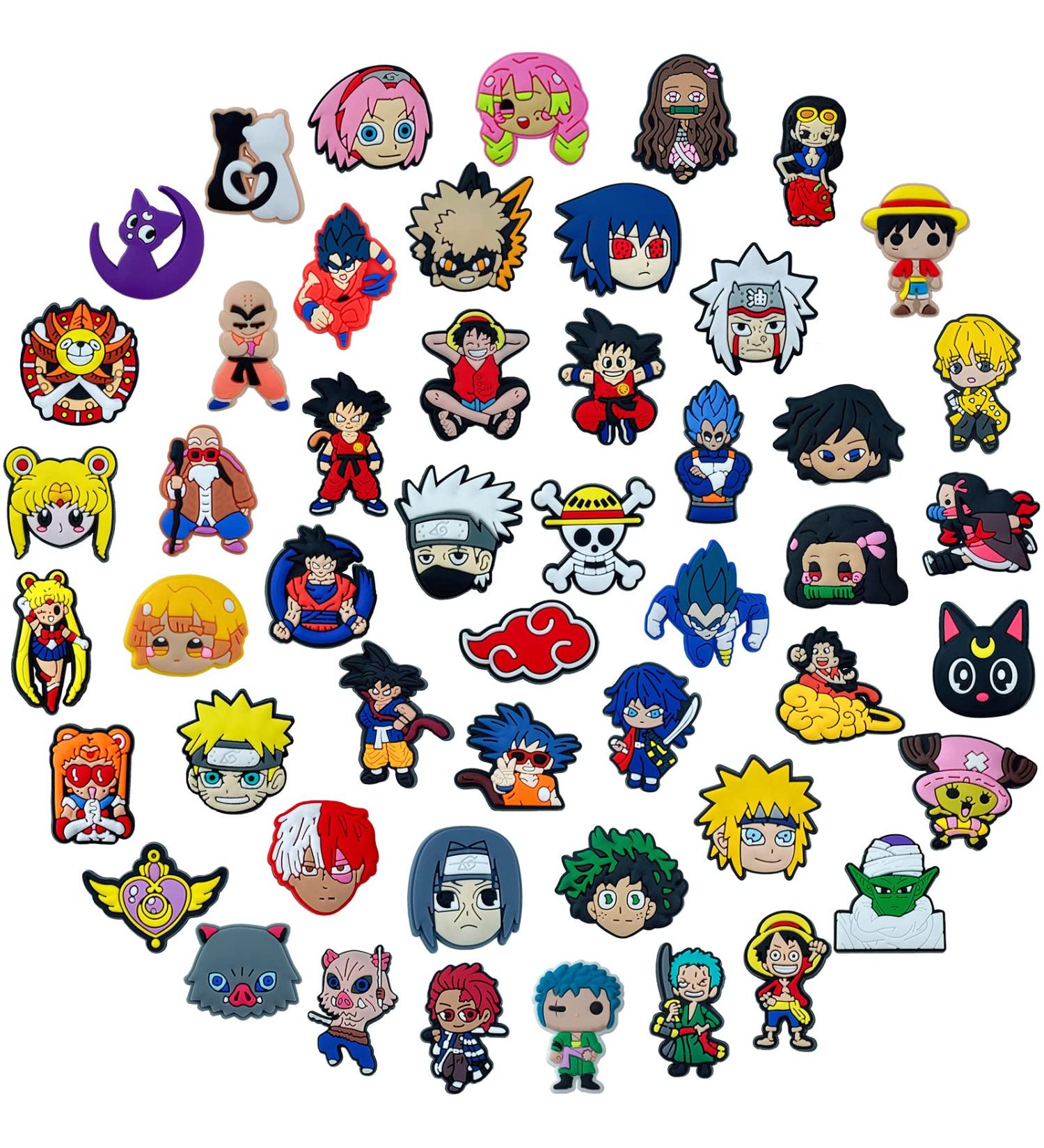 Shoe Charms for Boys Girls | Cool Cartoon Anime Charms for Kids & Men | Crock Charms for Bracelets & Sandals - Set of 50 - Buy Online on GoSupps.com
