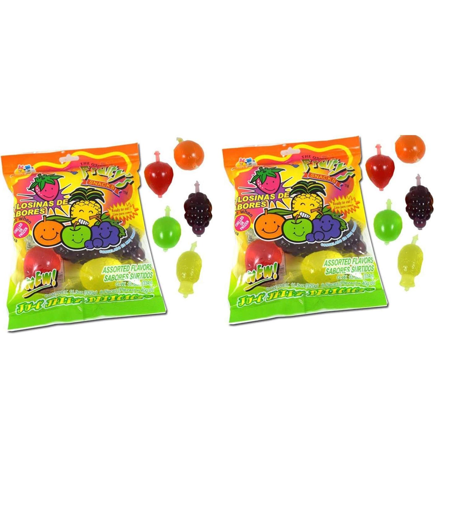 Fruity Snack TikTok Ju-C Jelly Fruit Candy - INCLUDES 2 Bags - 22.6 oz 5 Flavors Strawberry Sour Apple Pineapple Grape and Orange Tasty Fruity Jelly Snack