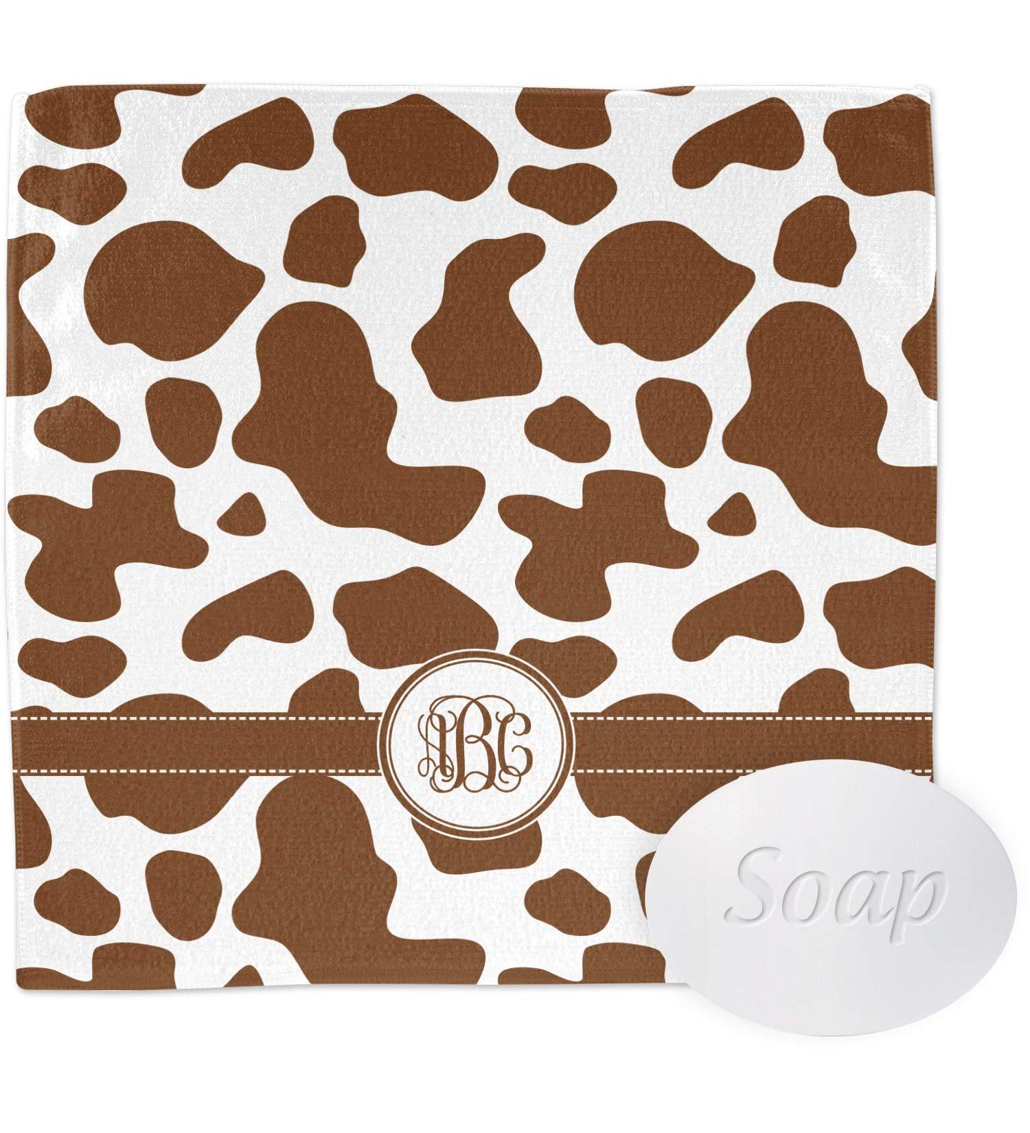 YouCustomizeIt Personalized Cow Print Washcloth