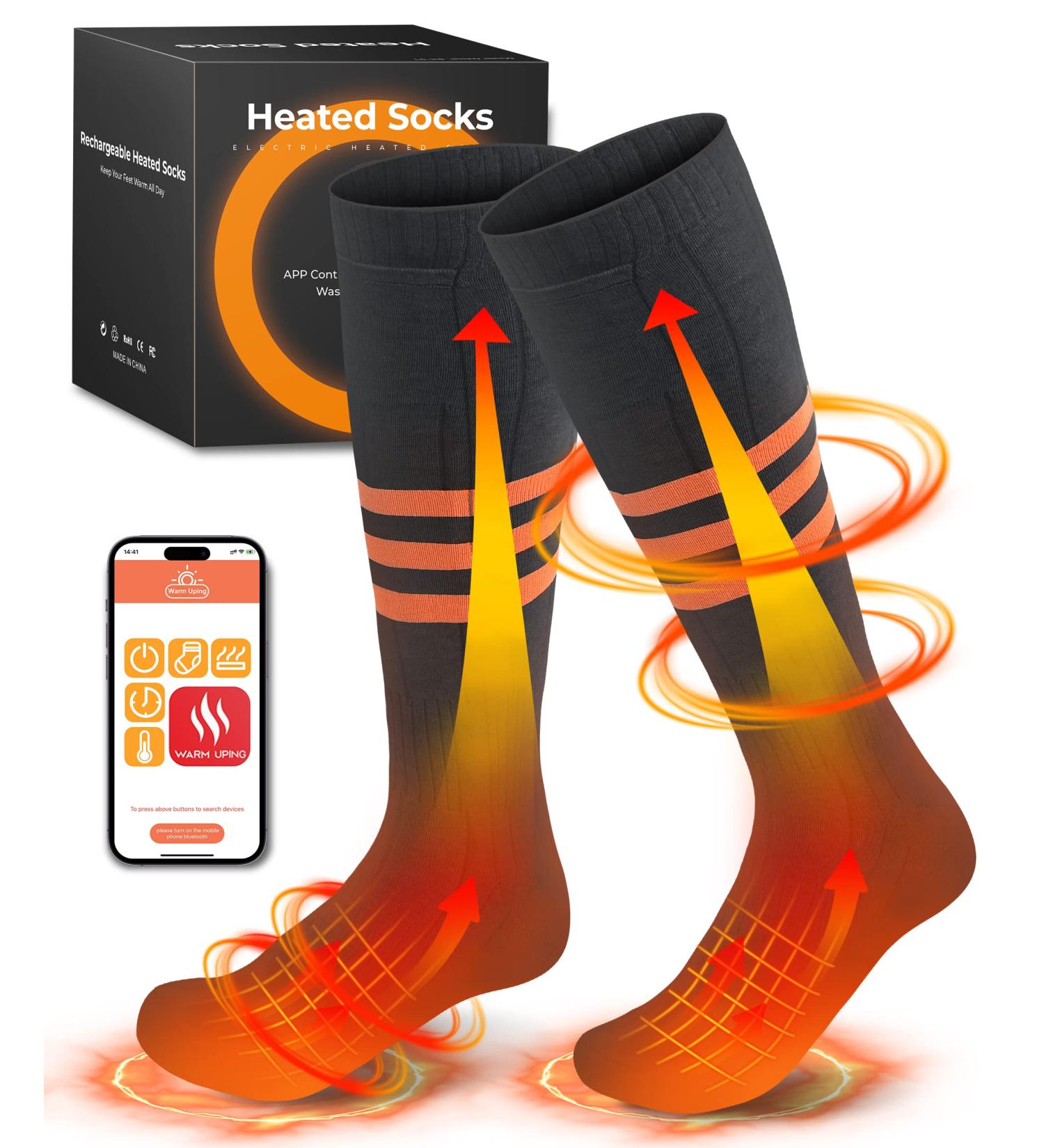 Heated Thermal Socks for Men Women | TUTIVAC 9-14 Black | Ideal for Hunting, Skiing, Camping | Keep Your Feet Warm in Cold Weather - Buy Online on GoSupps.com