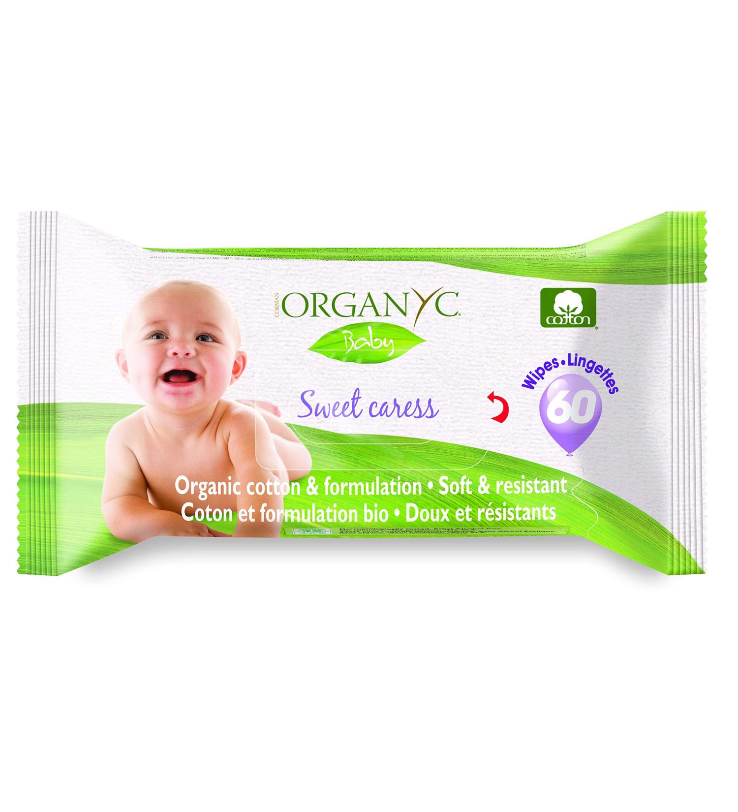 Organyc Organic Cotton Baby Wipes for Sensitive Skin - 60 Count | Eco-Friendly & Soft - Buy Online on GoSupps.com