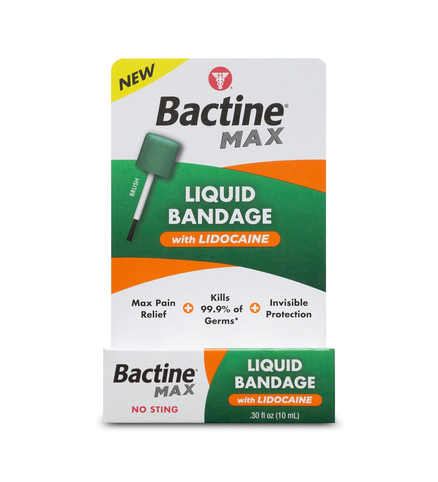Bactine MAX Liquid Bandage with Lidocaine - 0.3 fl. oz | Fast-Acting Relief - Buy Online on GoSupps.com