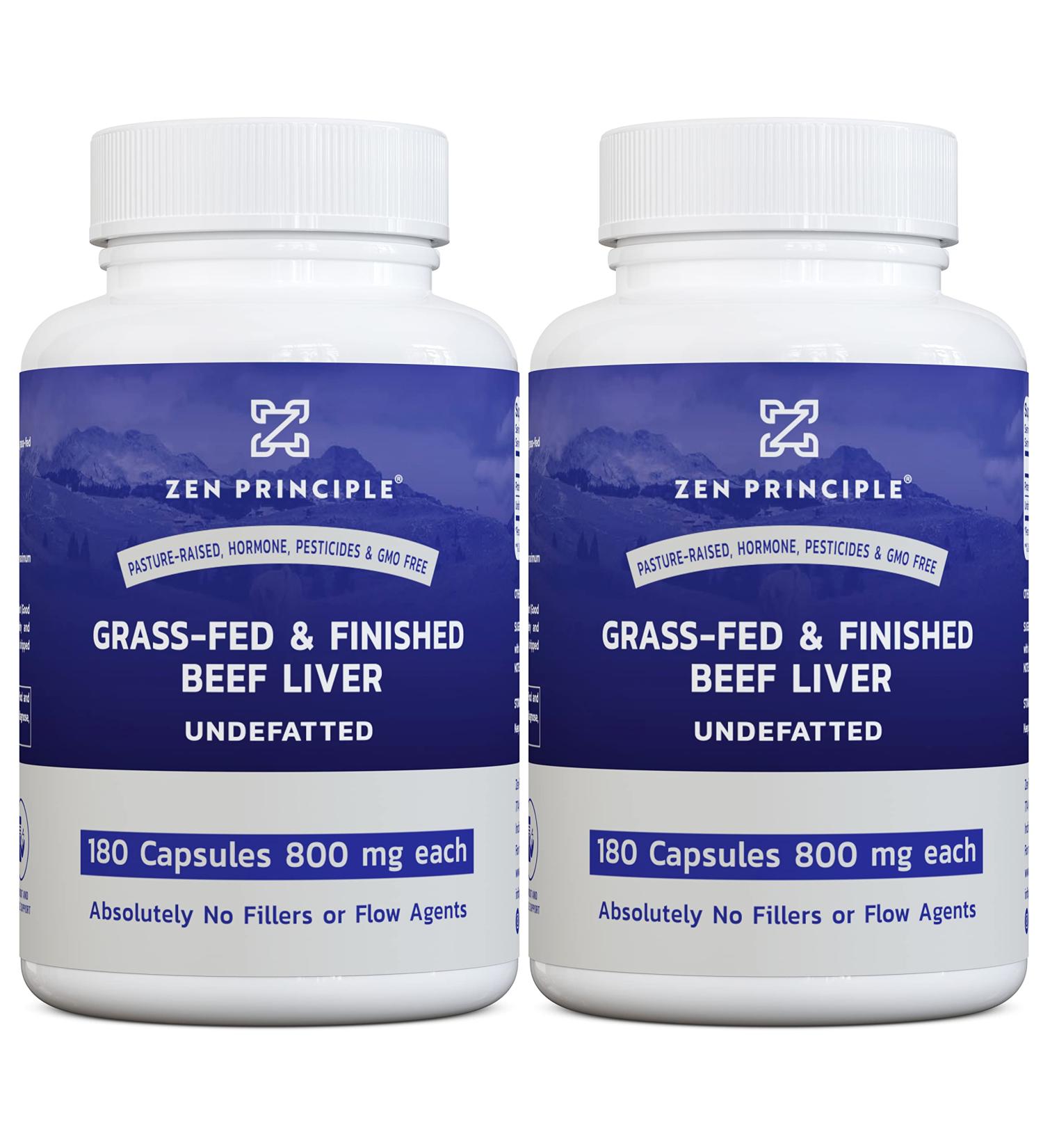 2 Pack Grass-Fed Beef Liver Supplement - 360 Capsules (180 Capsule per Bottle) - Natural Energy from Iron, Protein, Vitamins - No Hormones or GMO - Buy Online on GoSupps.com