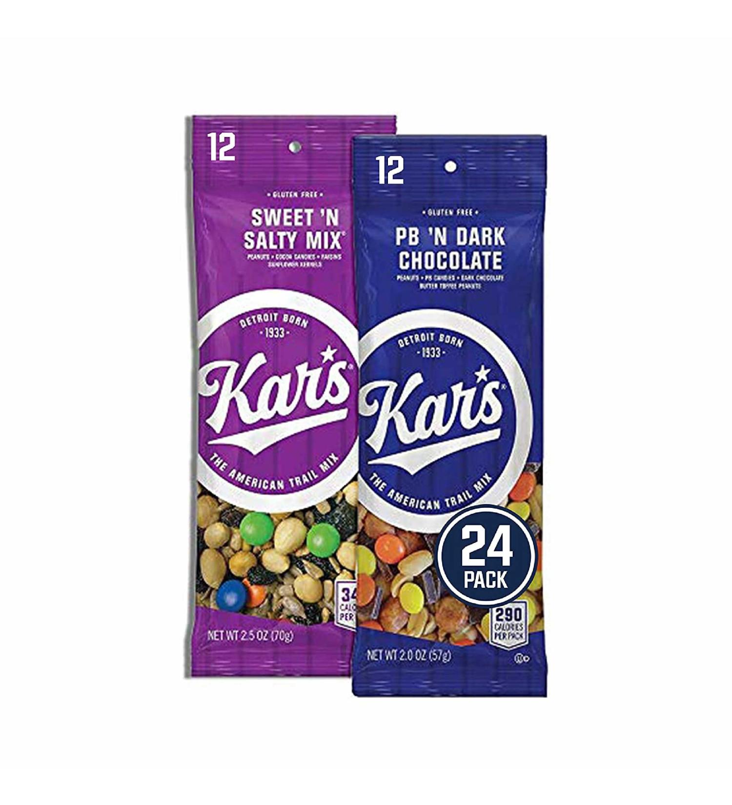 Kar's Nuts Trail Mix Variety Pack | Sweet & Salty, Peanut Butter & Dark Chocolate | Gluten-Free Snack, 24 Count - Buy Online on GoSupps.com