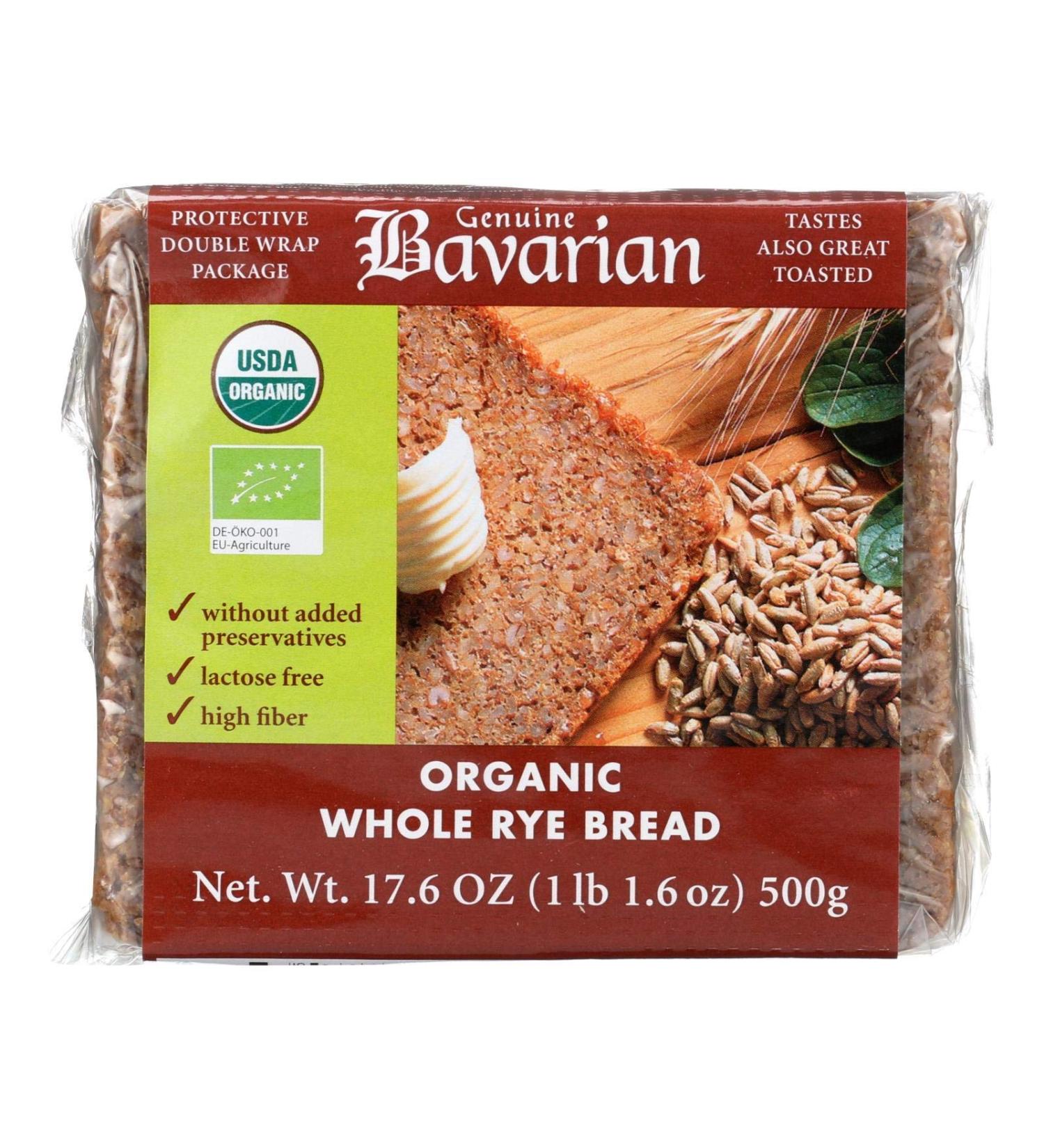 Genuine Bavarian Organic Whole Rye Bread  17.6 Ounce - 6 per case.6 - Buy Online on GoSupps.com
