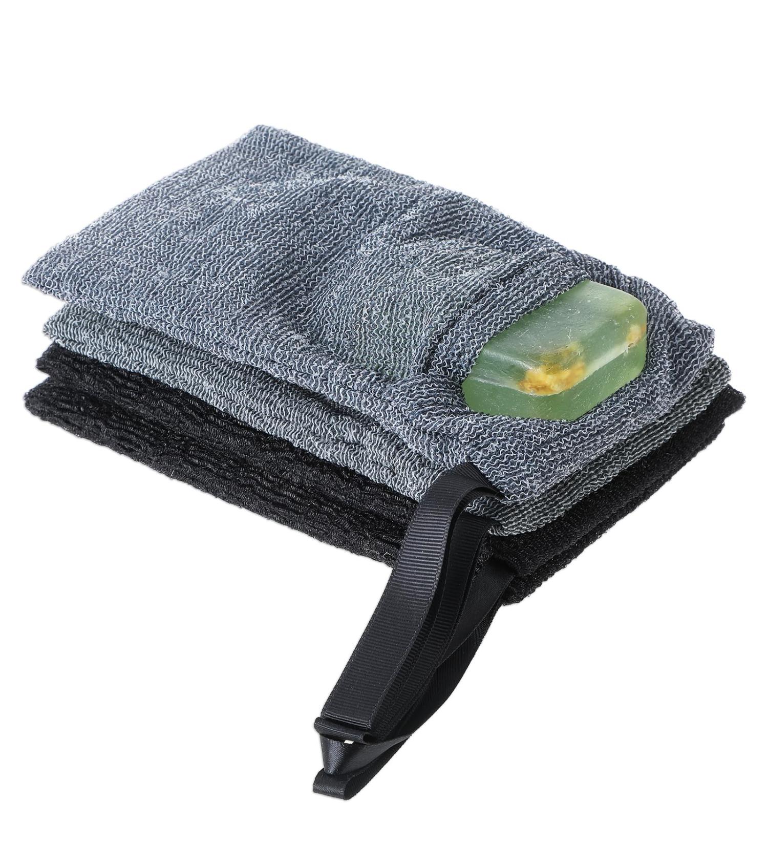 Lot de 4 sacs savon exfoliant double couche en maille paisse en mousse paisse ponge exfoliante pour le corps pour les bains et les douches - Buy Online on GoSupps.com
