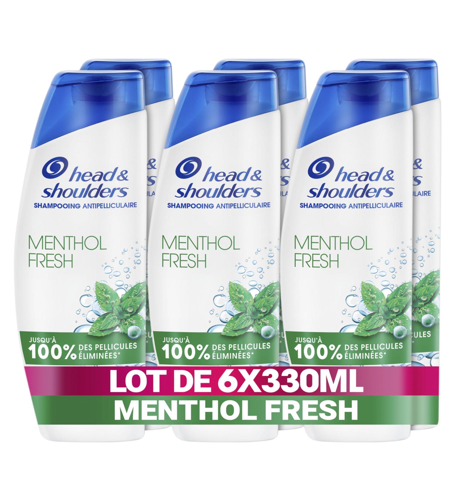 Head & Shoulders Menthol Fresh Anti-Dandruff Shampoo 6x330ml Daily Use Clinically Proven to Eliminate Up to 100% of Dandruff All Hair and Scalp Types - Buy Online on GoSupps.com