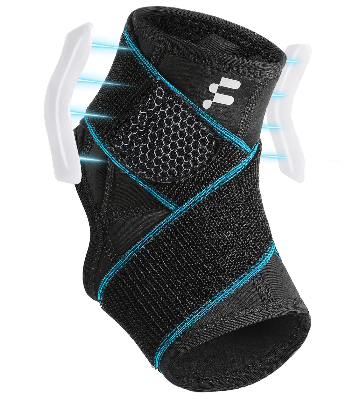 Fitomo Ankle Support with Compression Strap for Plantar Fasciitis - M Blue - Buy Online on GoSupps.com
