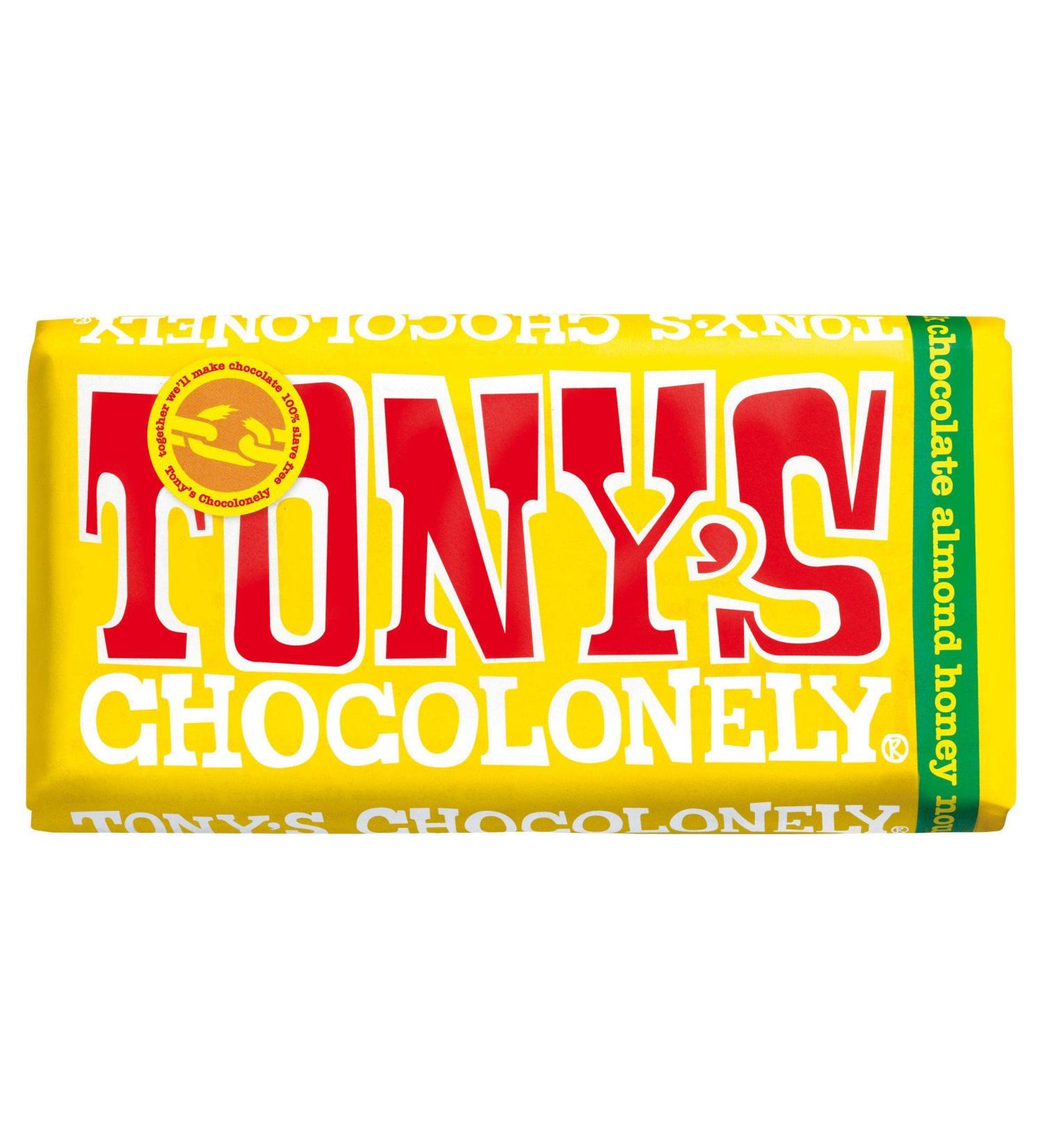 Tony's Chocolonely Tony's Chocolonely Milk chocolate bar with almond honey and nougat 180g