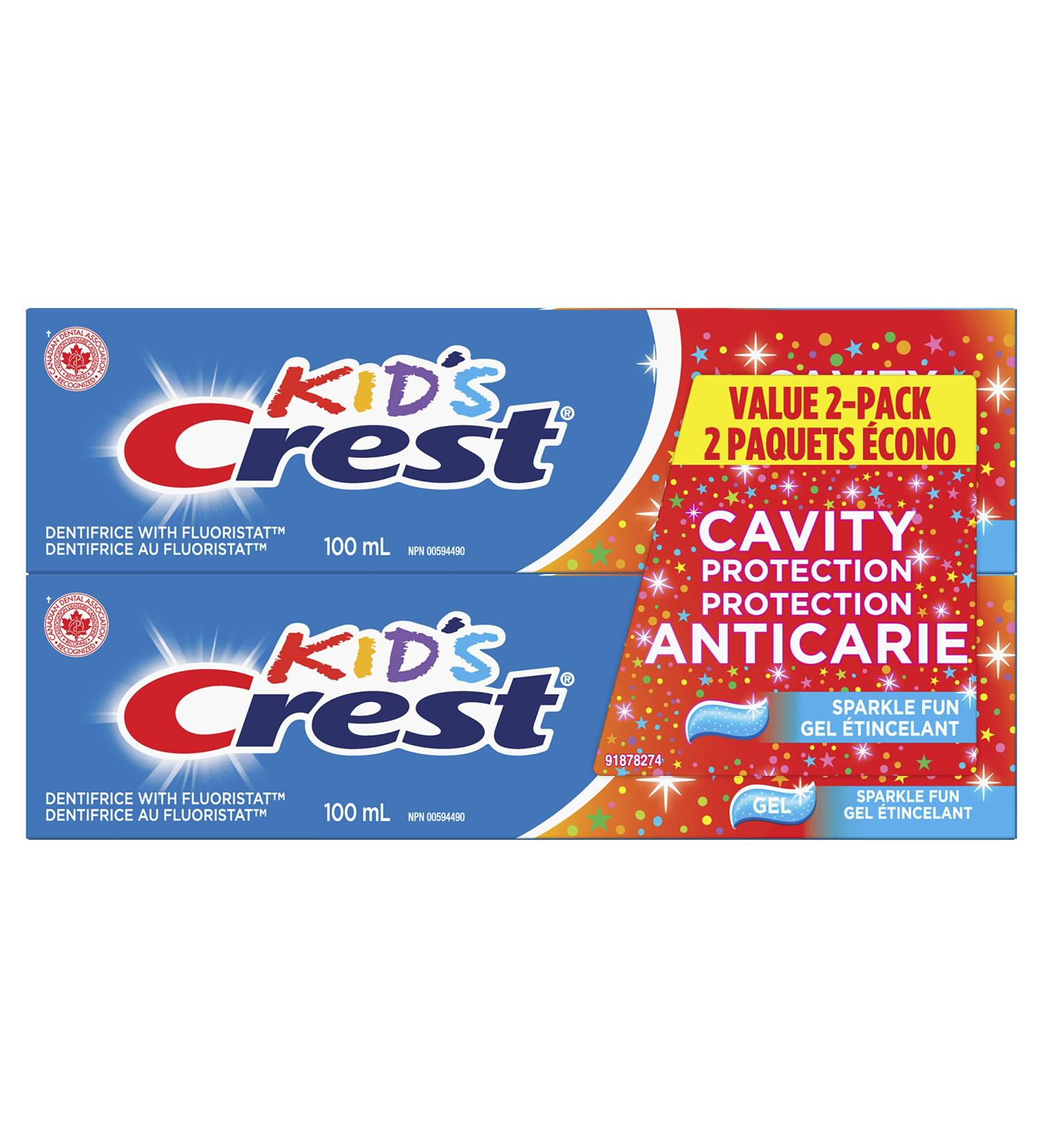 Crest Kid's Toothpaste Cavity Protection Sparkle Fun Gel 100 mL (Pack of 2) - Buy Online on GoSupps.com