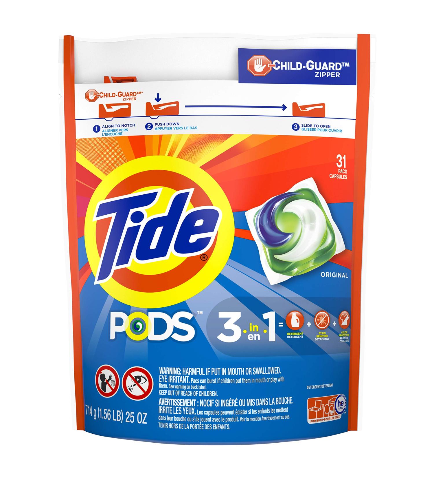 Tide PODS Laundry Detergent Liquid Pacs Original 31 Count - Packaging May Vary 31 count (Pack of 1) - Buy Online on GoSupps.com