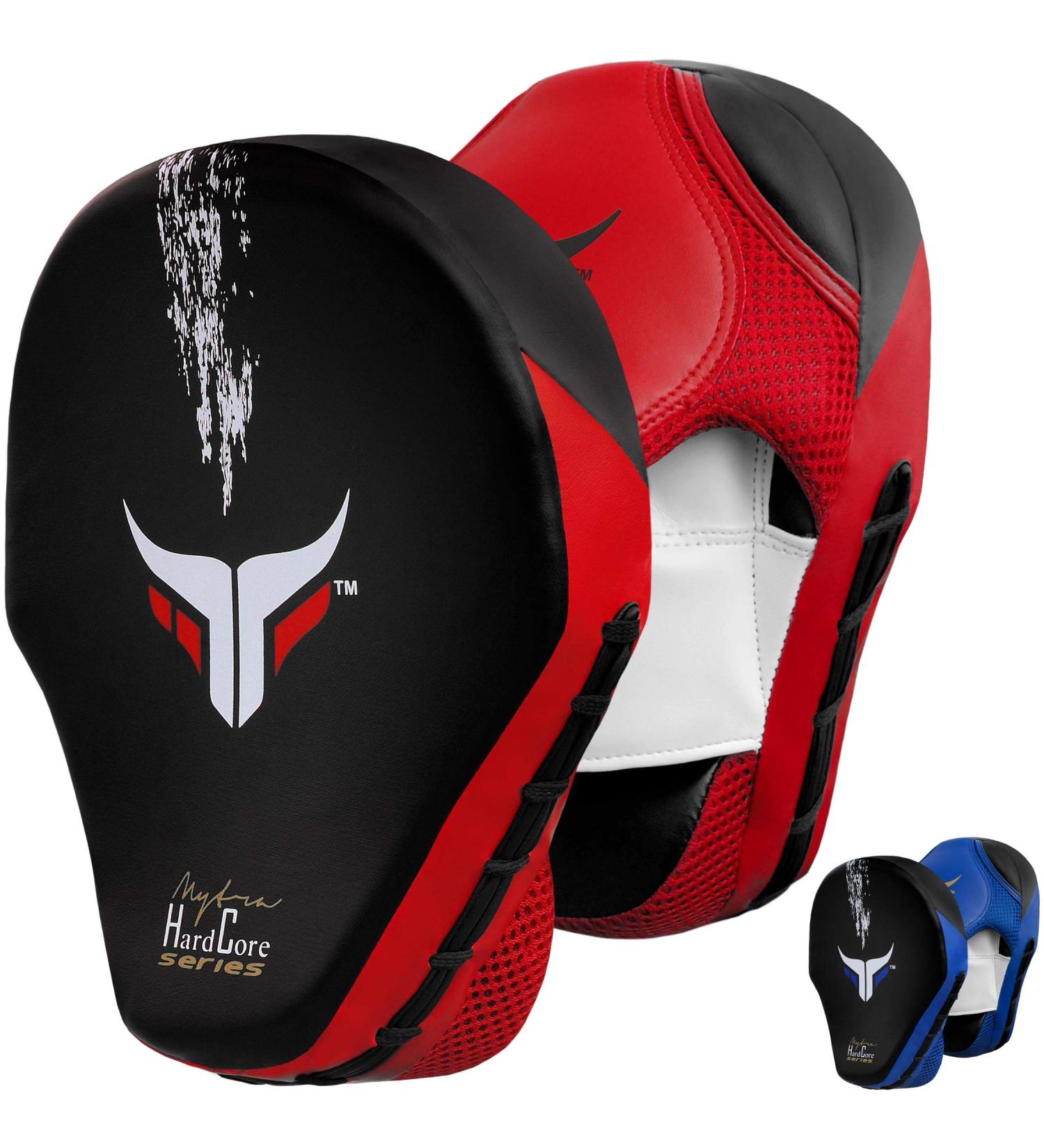 Mytra Fusion Curved Focus Pads - Red Black | Boxing Muay Thai MMA Kickboxing Training Pads - Buy Online on GoSupps.com
