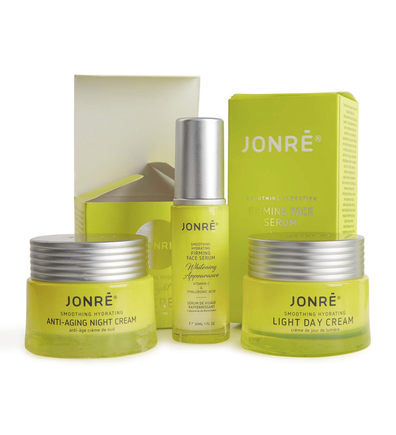 Jonre Anti Aging Serum Firming Face Serum Whitening Appearance Dark Spot Remover Vitamin C Serum & Hyaluronic Acid 1oz. (Two Pack) (Day & Serum Cream Kit) (3IN1 Set & Kit)